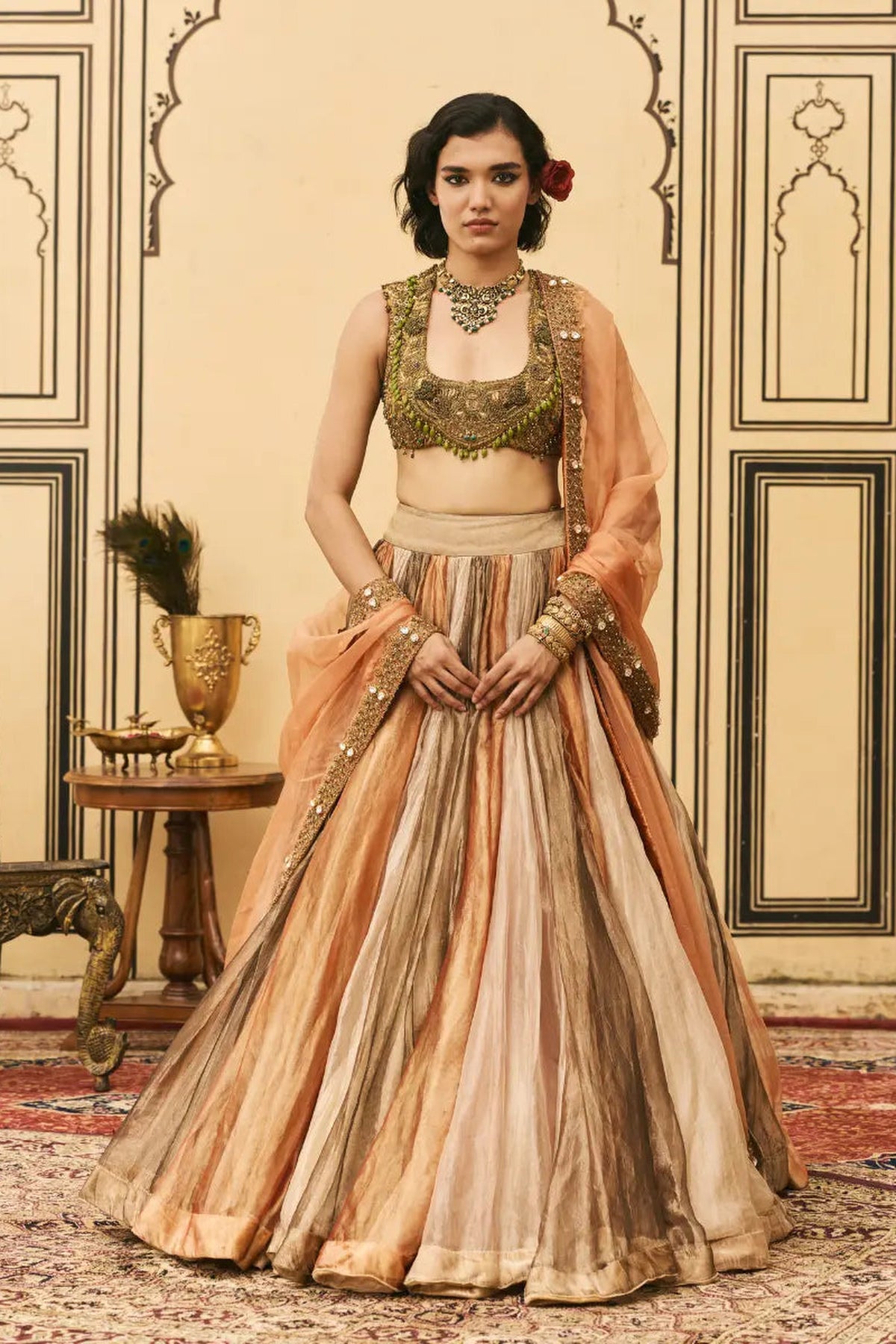 Rangbahar Tissue Brocade Lehenga Set