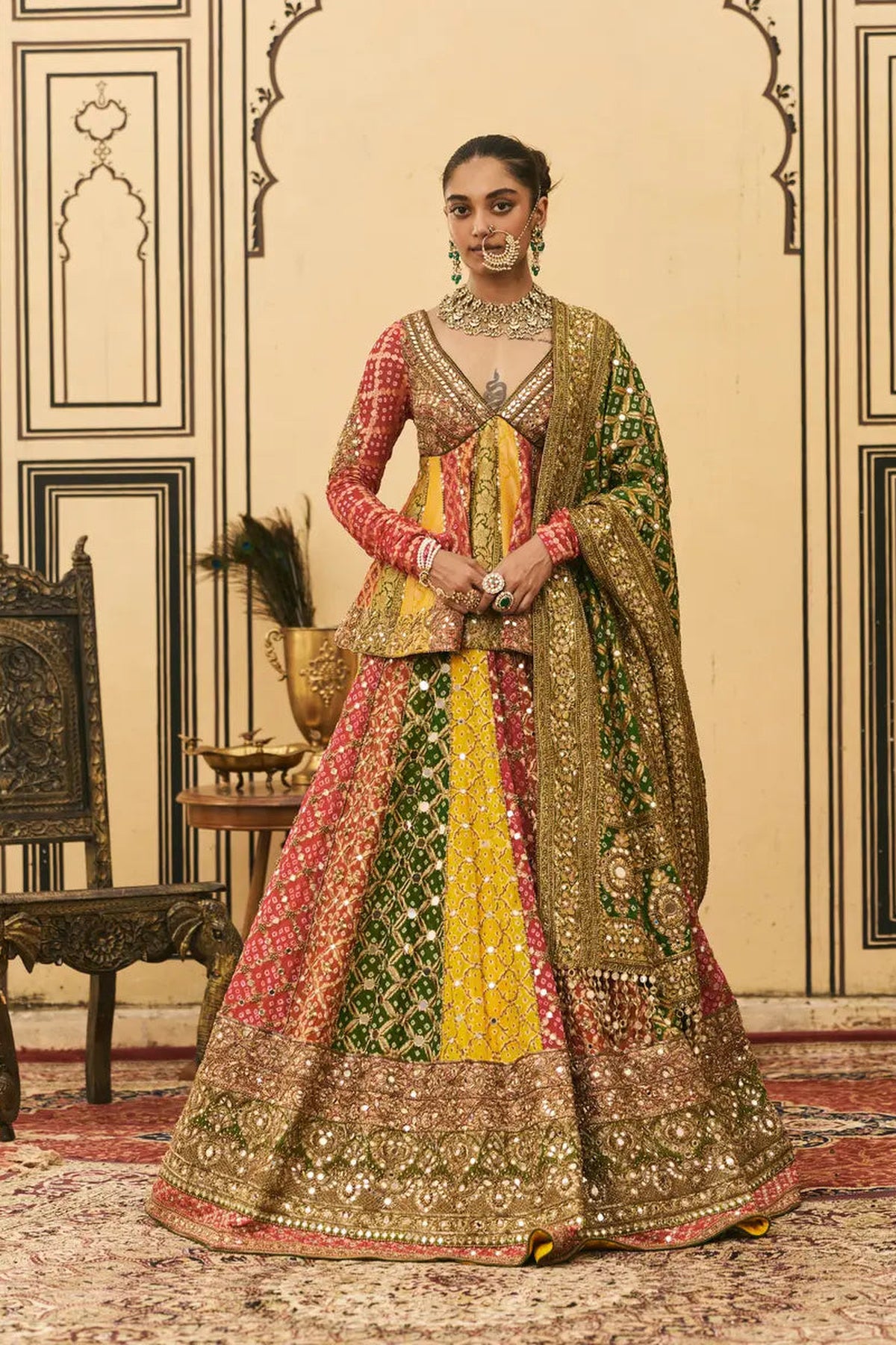 Rangeen Bandhani Lehenga Set