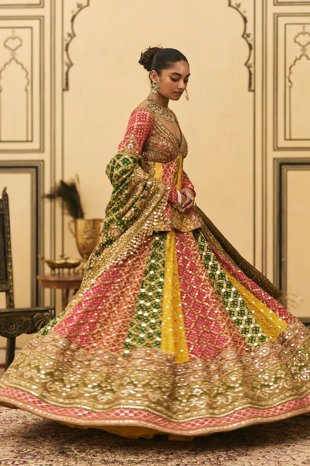 Rangeen Bandhani Lehenga Set