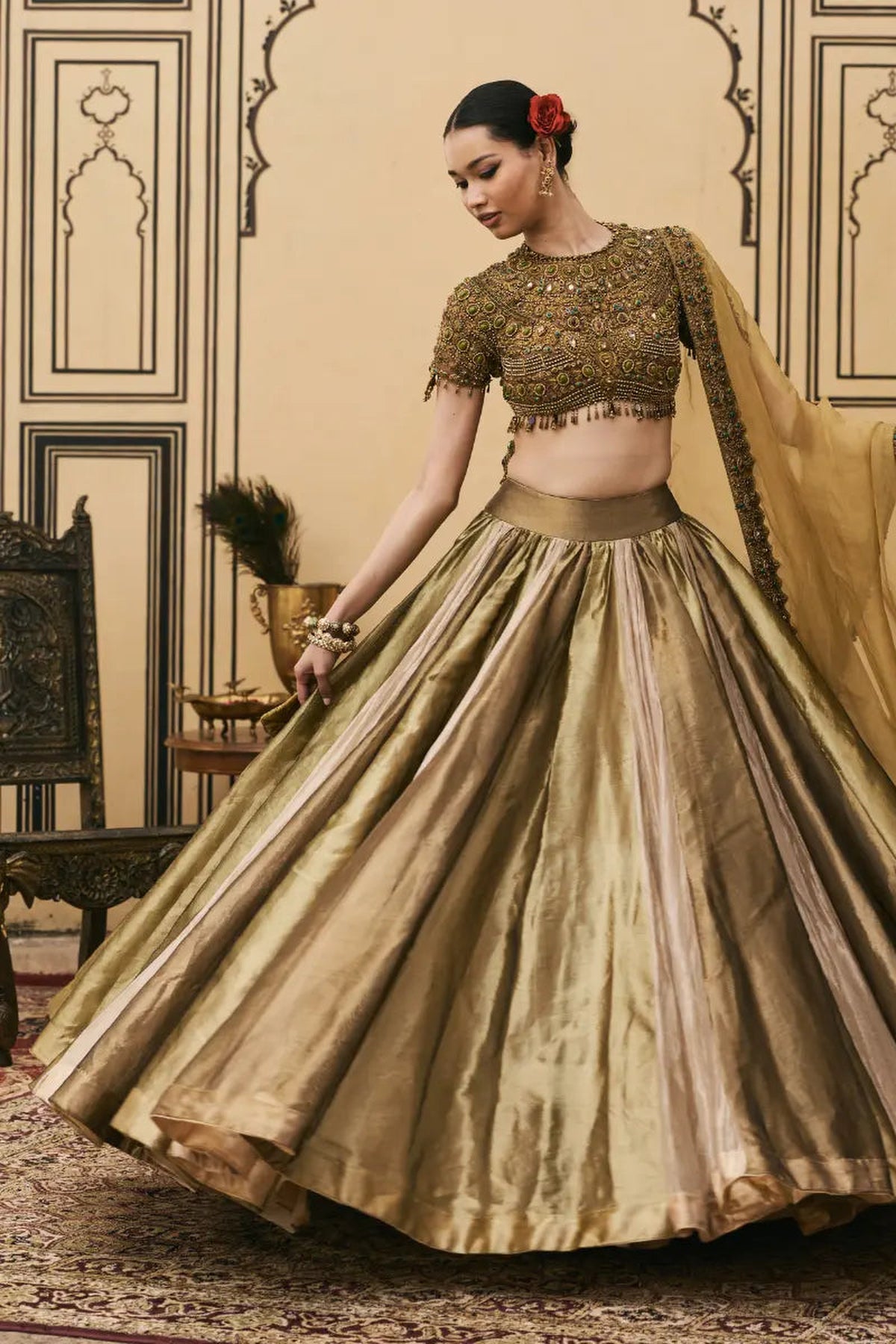 Rangoli Tissue Brocade Lehenga