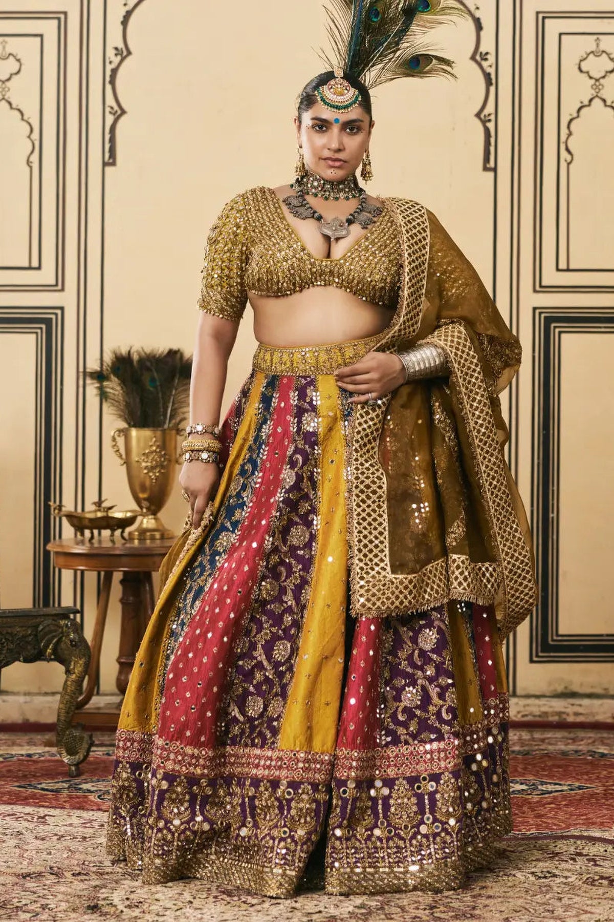 Rangotsav Brocade Phulkari Lehenga Set