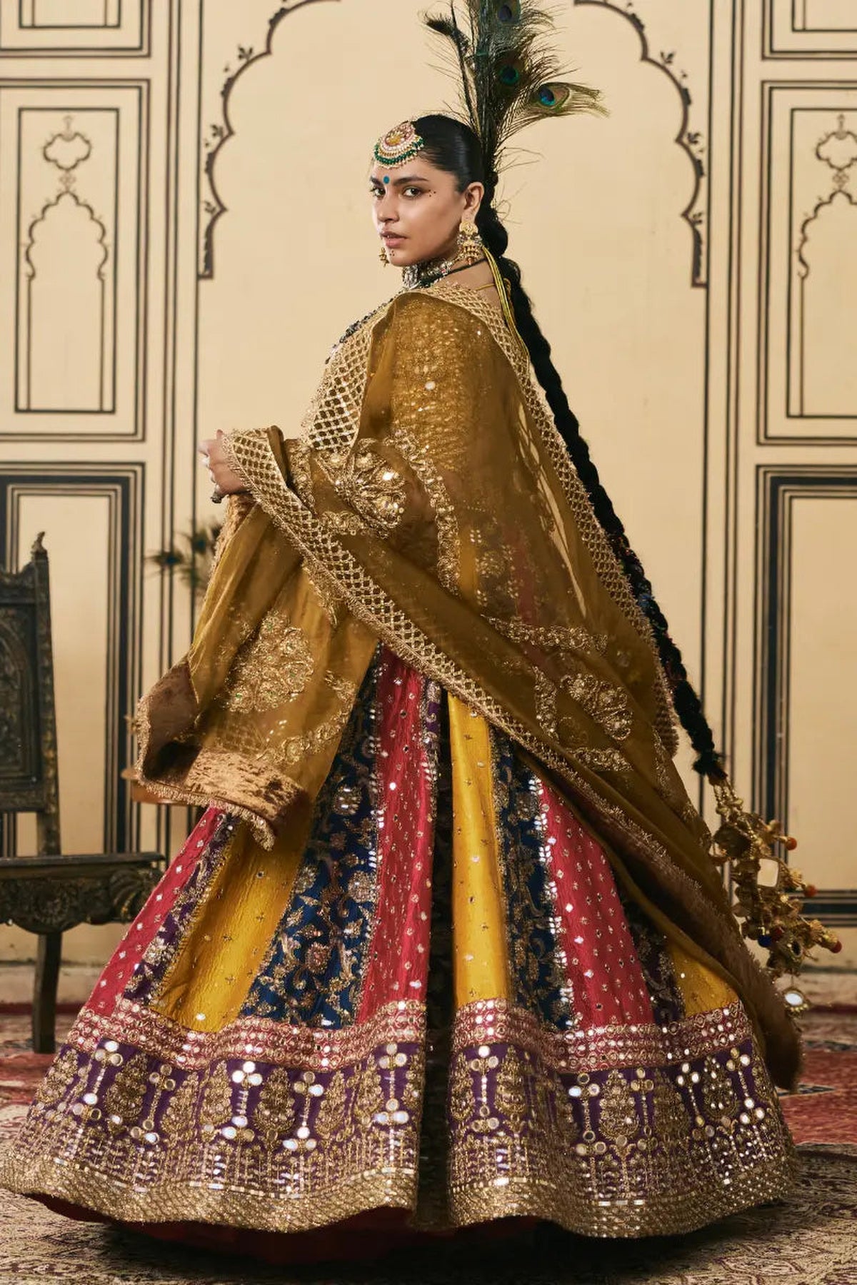 Rangotsav Brocade Phulkari Lehenga Set