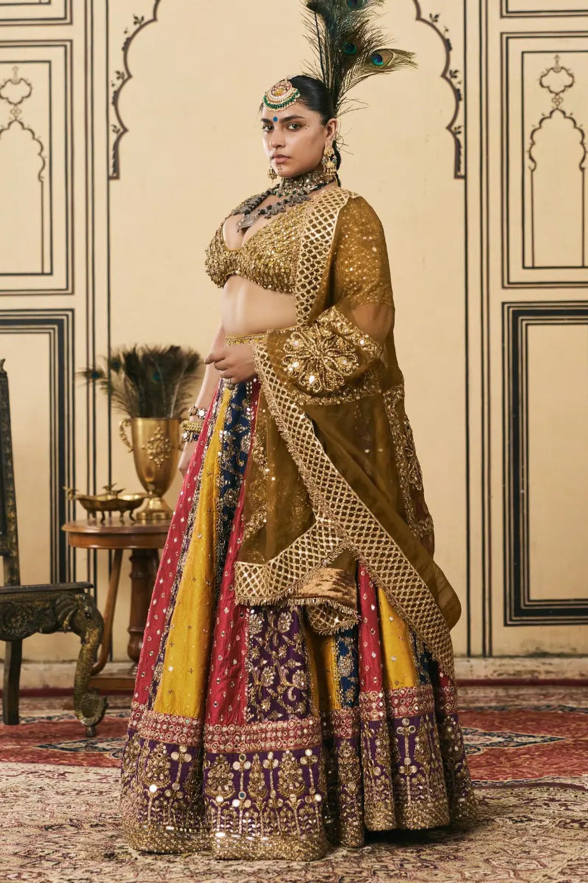 Rangotsav Brocade Phulkari Lehenga Set