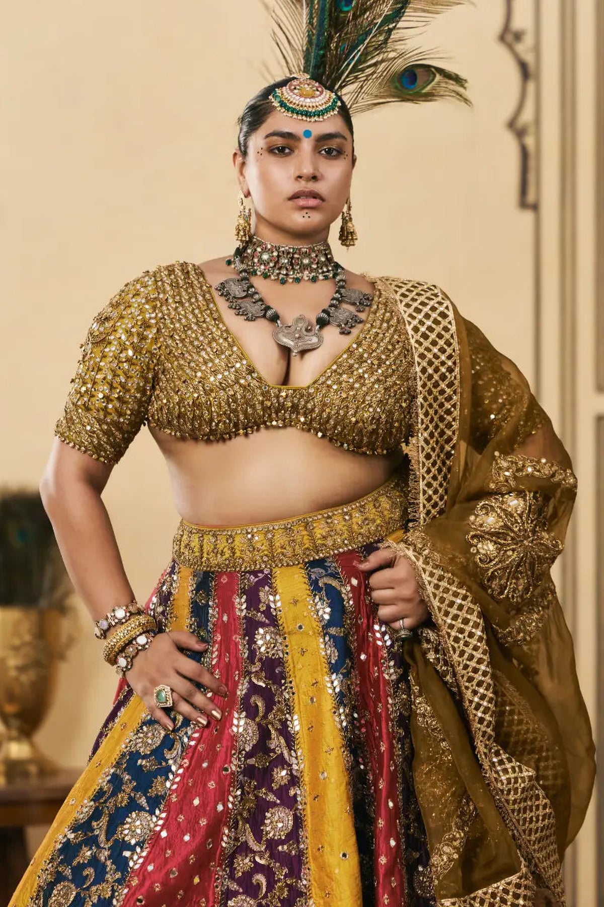 Rangotsav Brocade Phulkari Lehenga Set