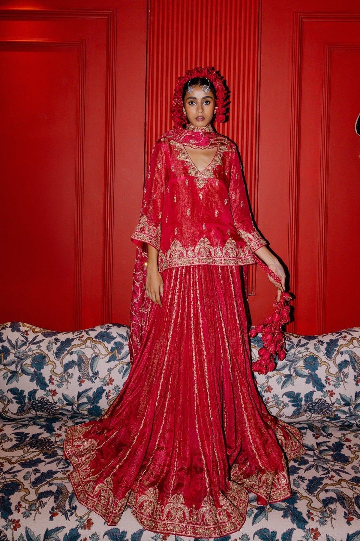 Raspberry Lehenga Set