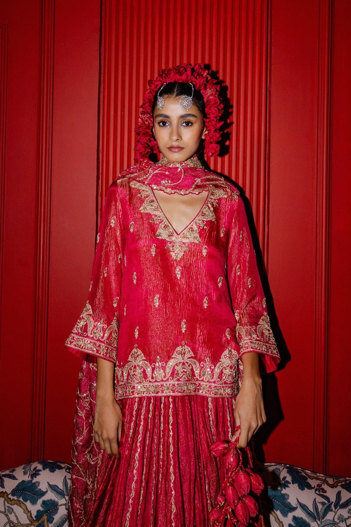 Raspberry Lehenga Set