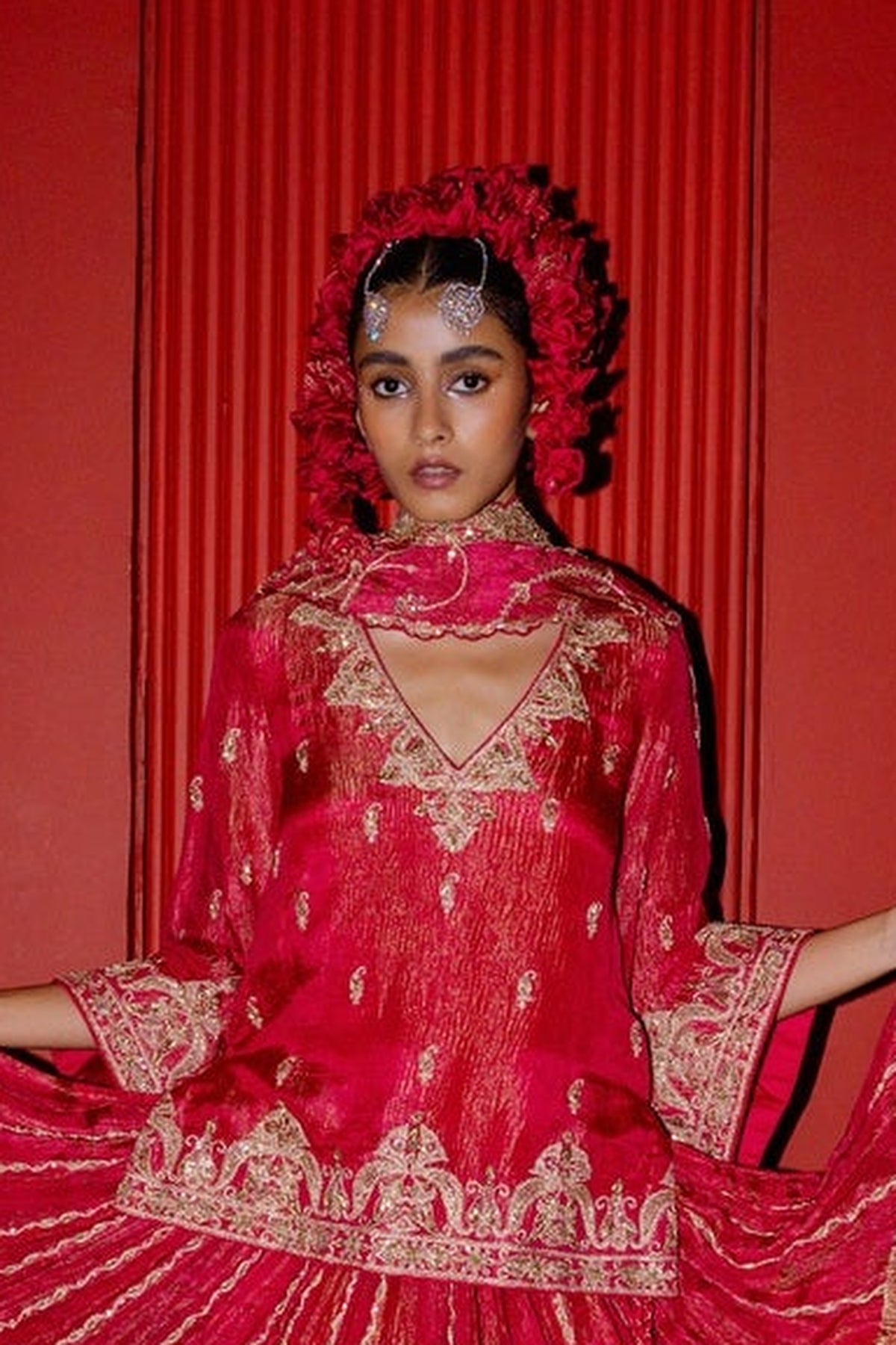 Raspberry Lehenga Set