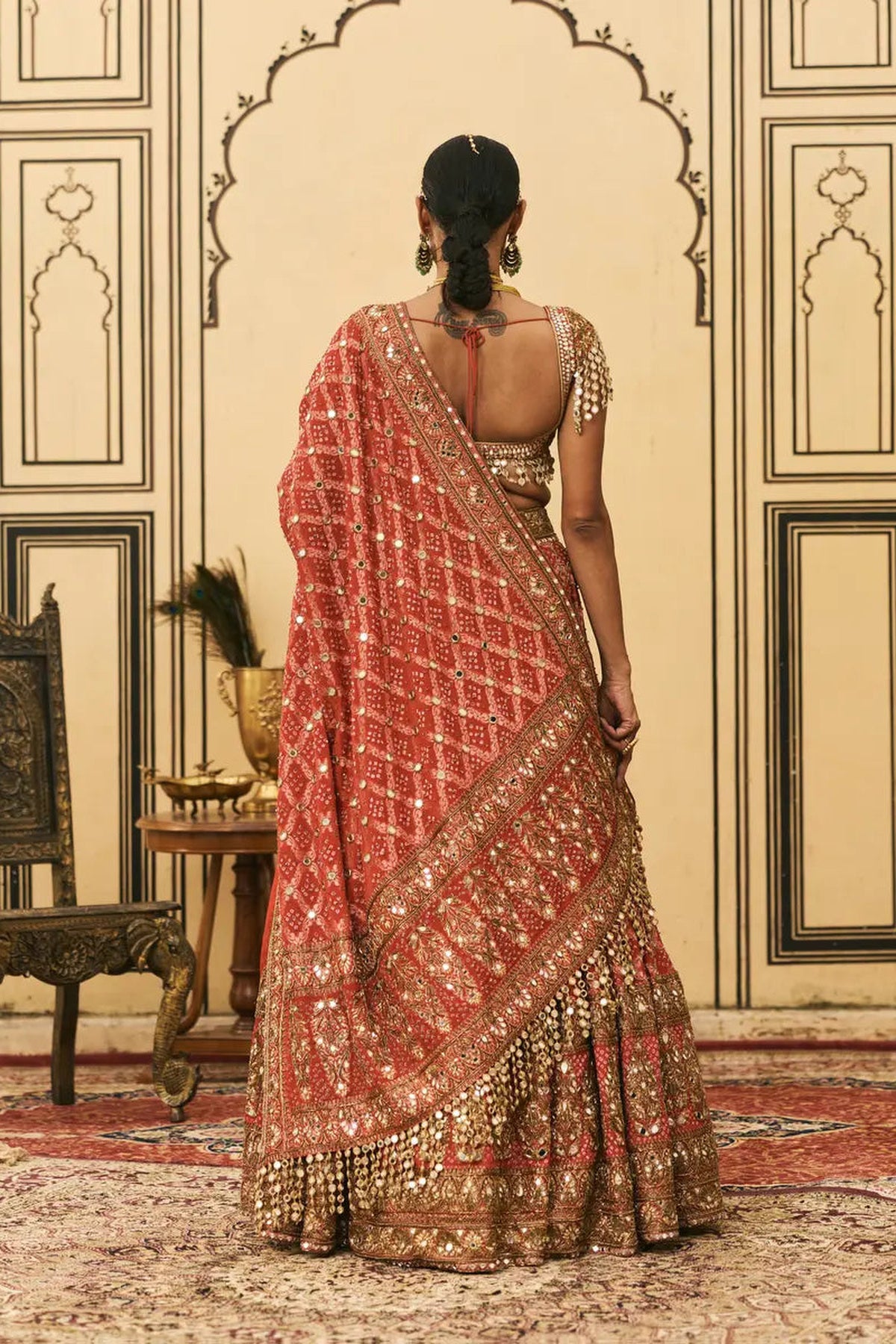 Red Bandhani Lehenga Set
