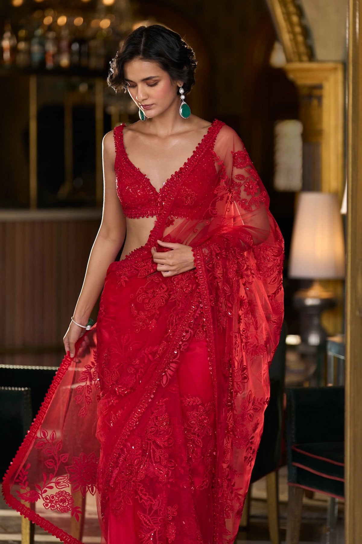 Red Dori Saree