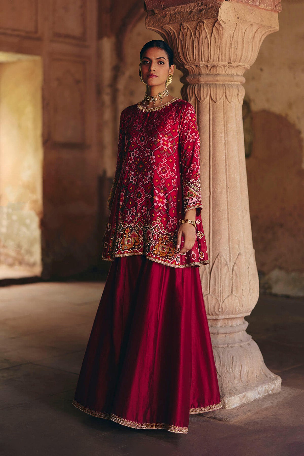 Red Patola Kurta – Sharara