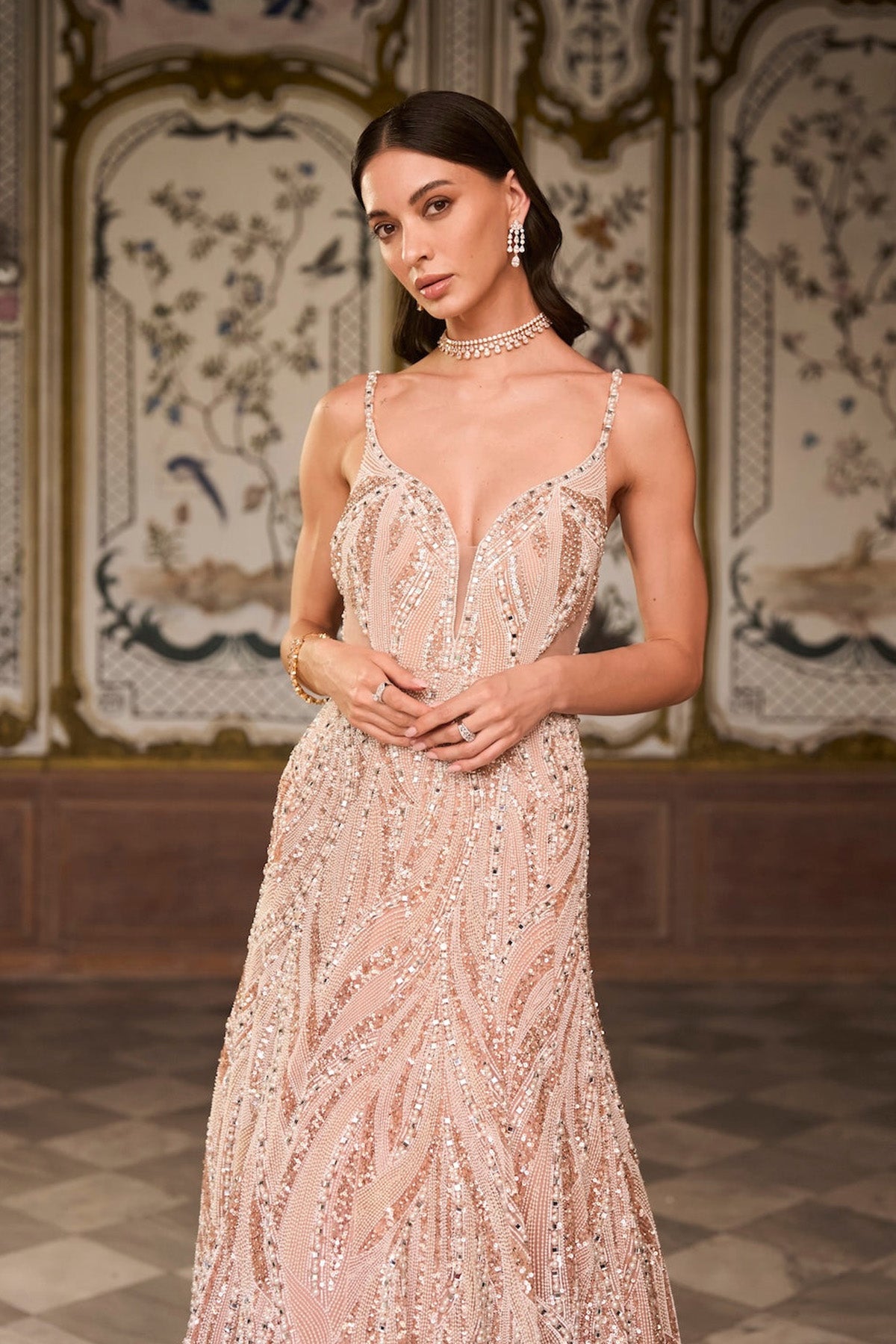 Rose Gold Pearl Gown
