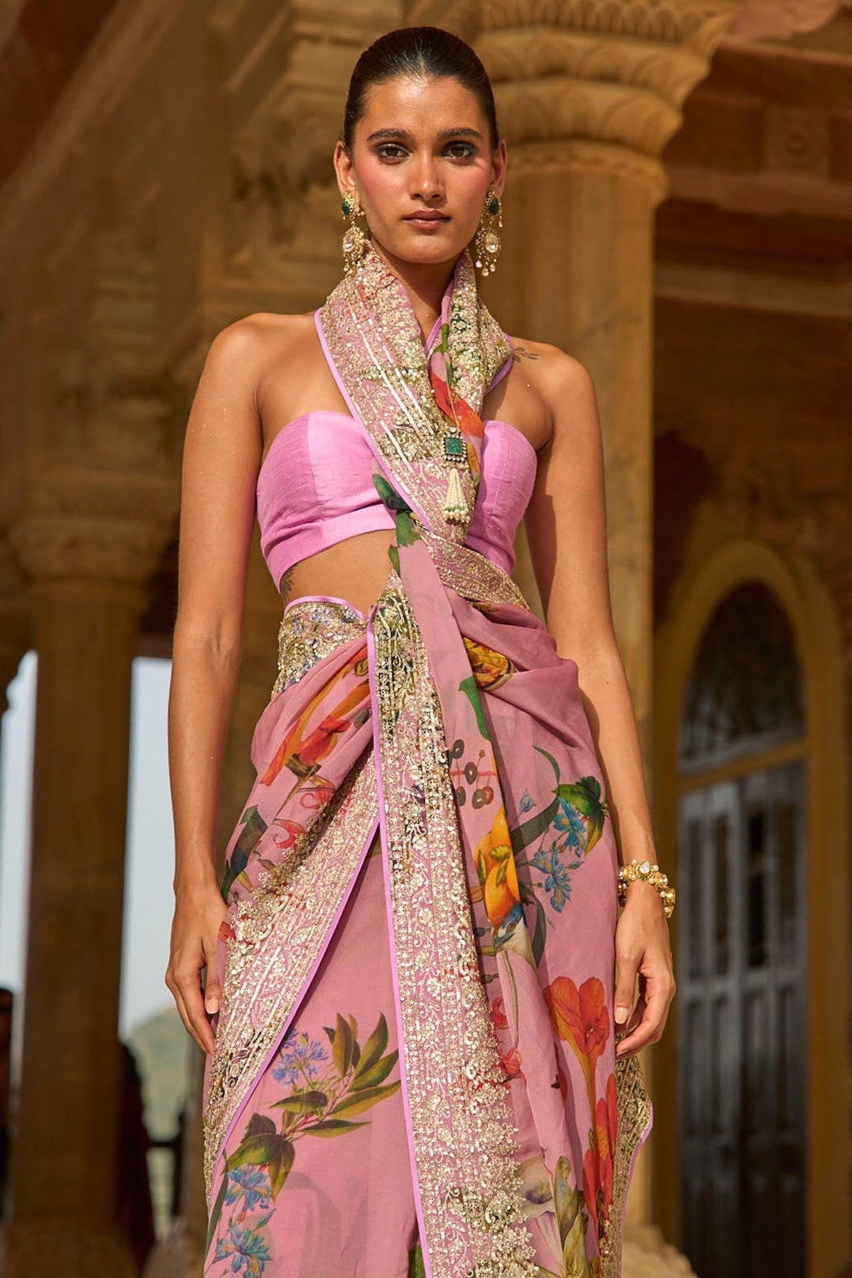 Ruh Printed Saree Set
