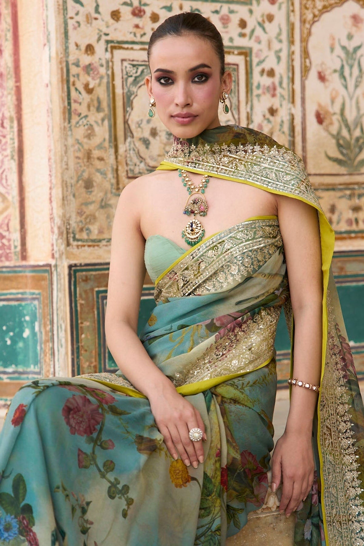 Ruh Printed Saree Set