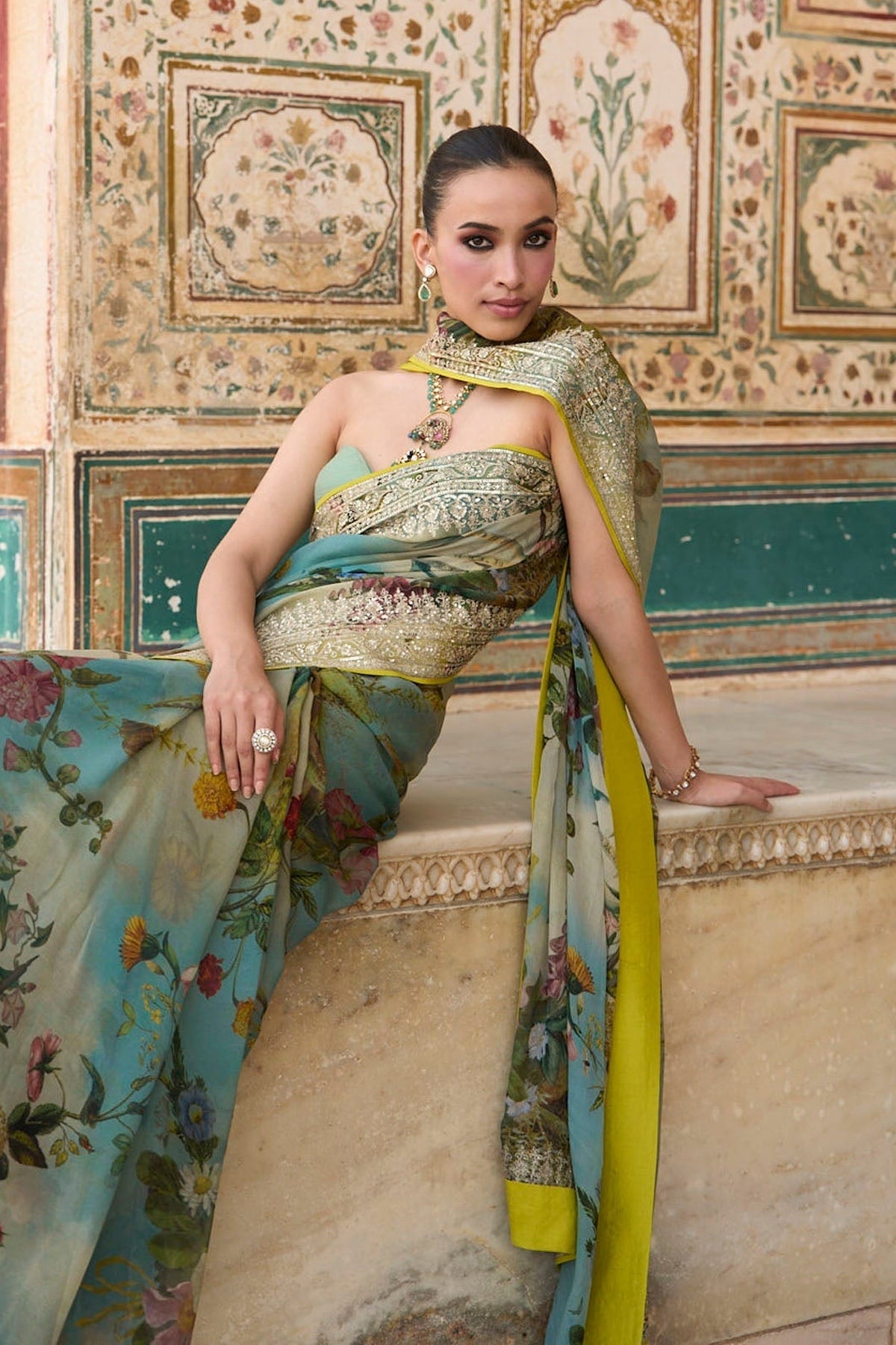 Ruh Printed Saree Set