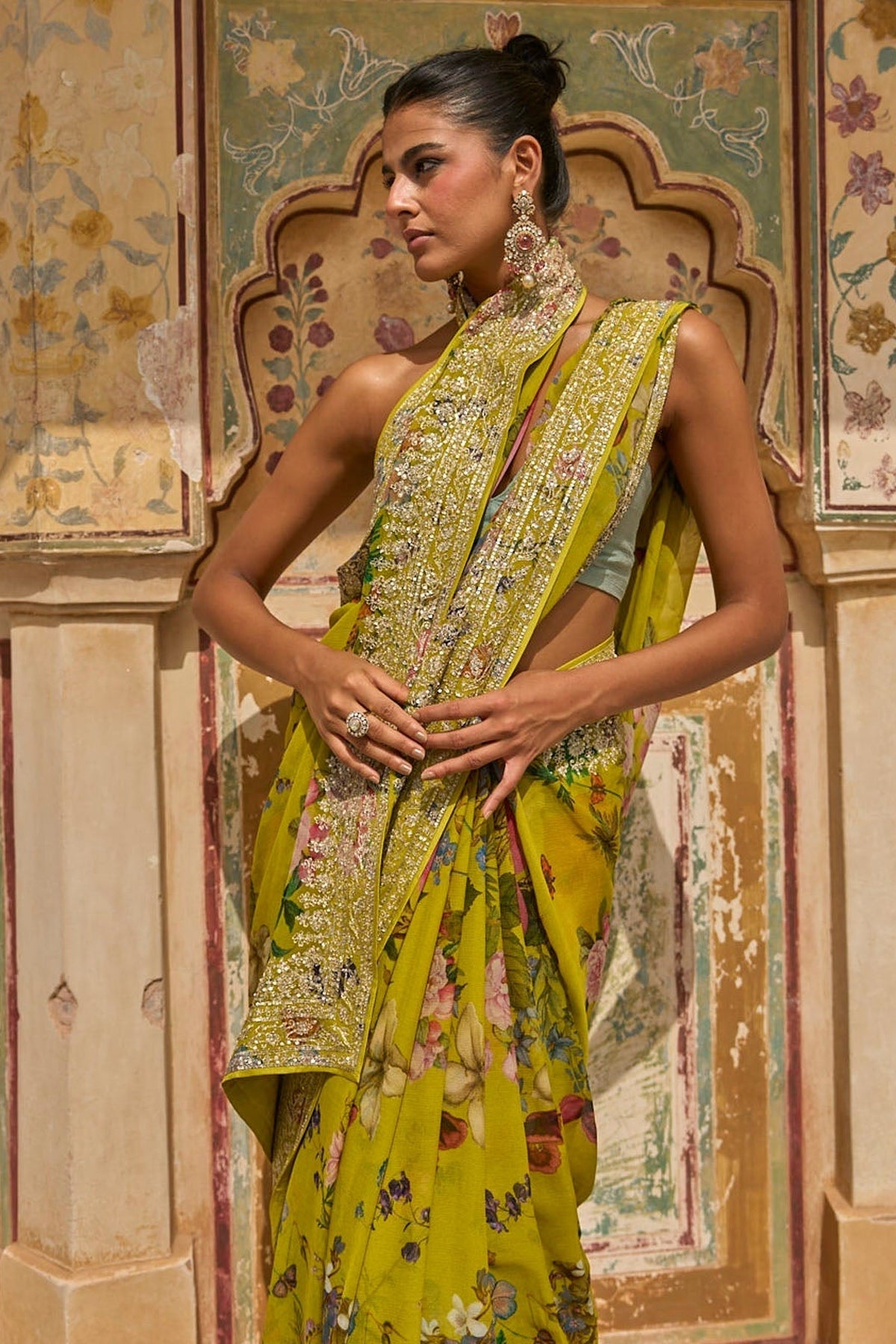 Ruh Printed Saree Set
