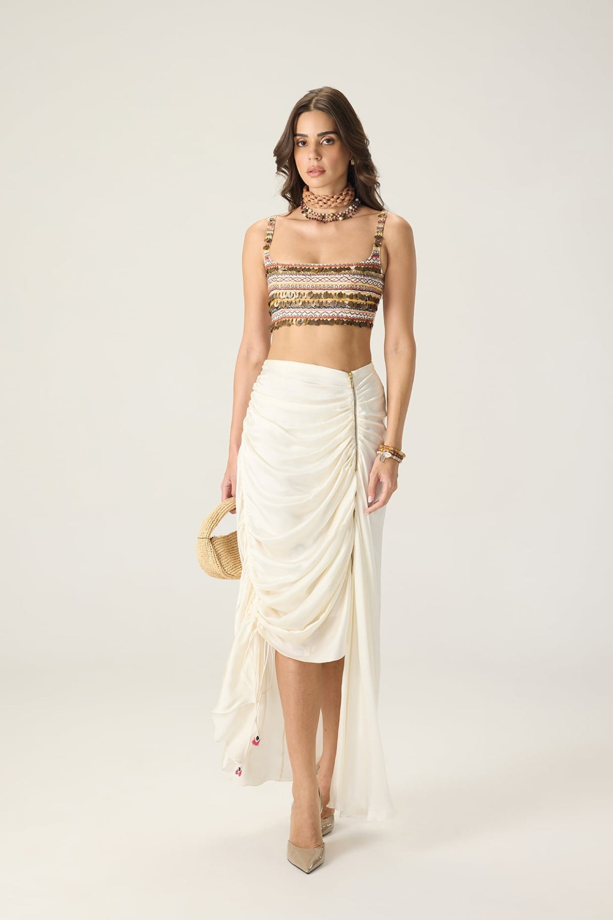 Melanine Bustier Leni Cape Quincy Skirt