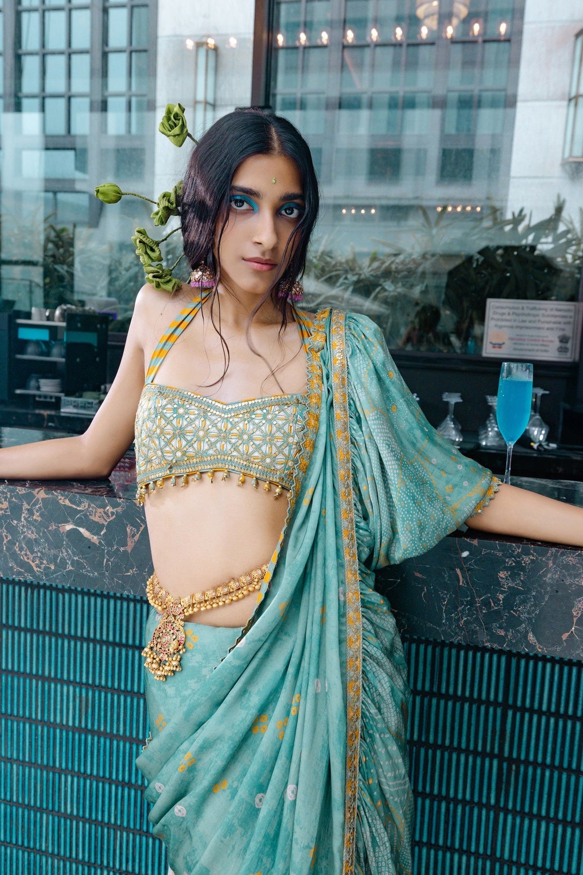 Sage Draped Saree
