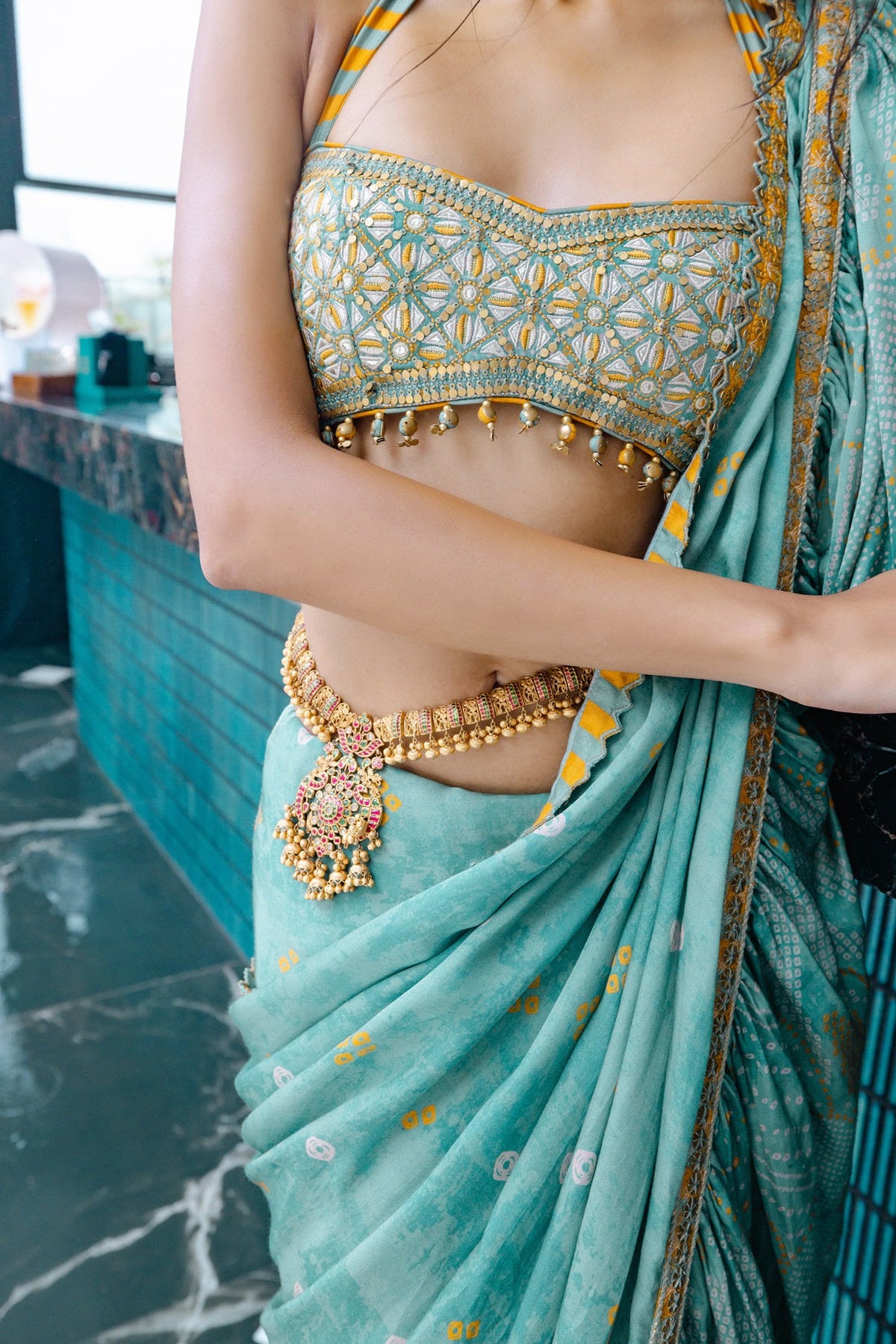 Sage Draped Saree