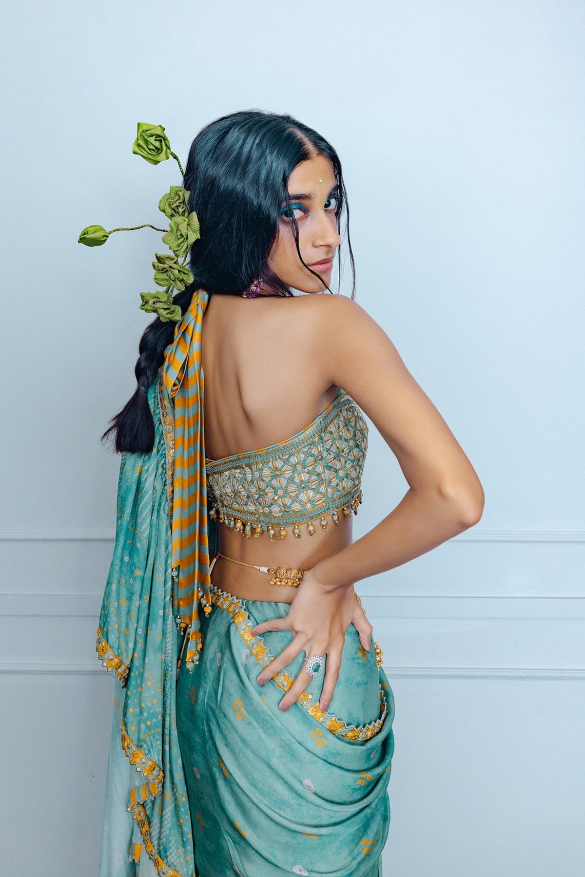 Sage Draped Saree