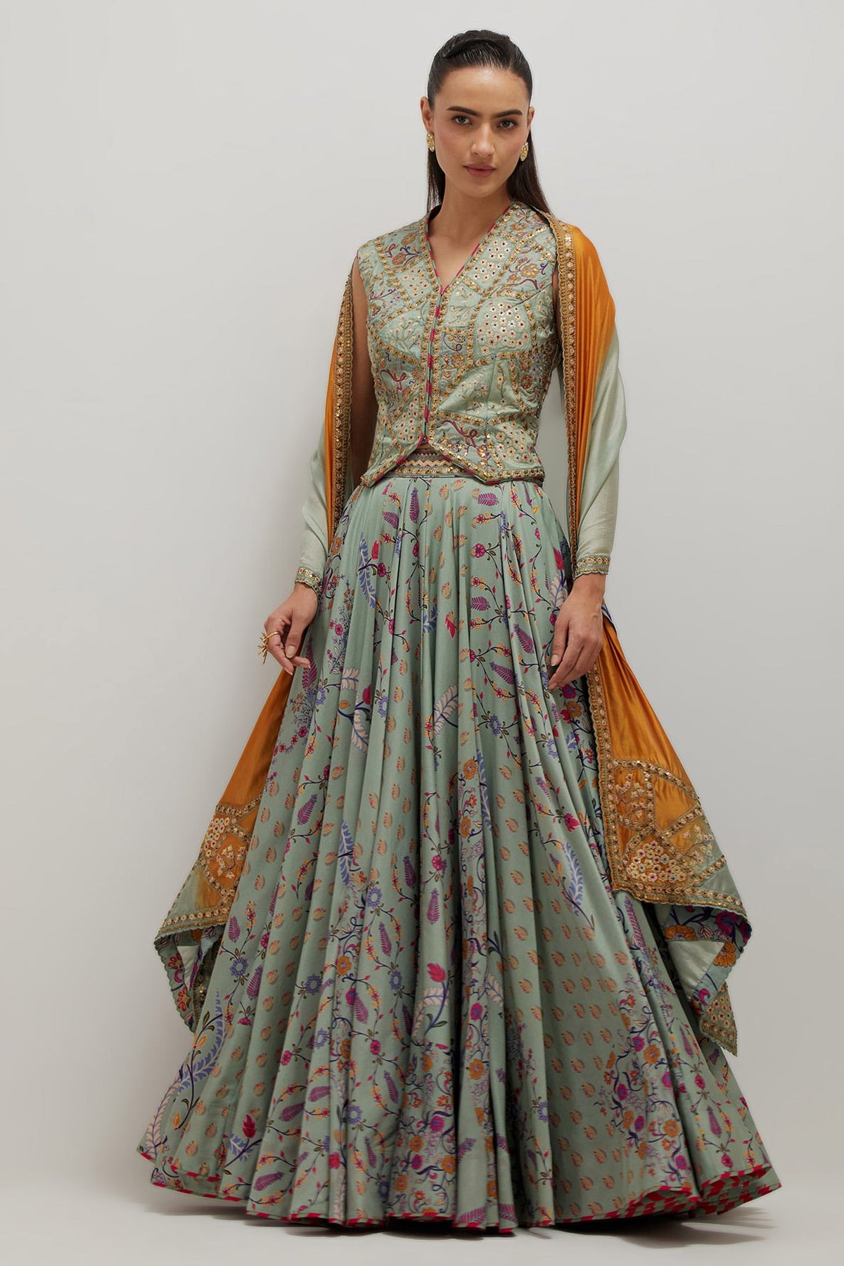 Moh waistcoat Lehenga Set