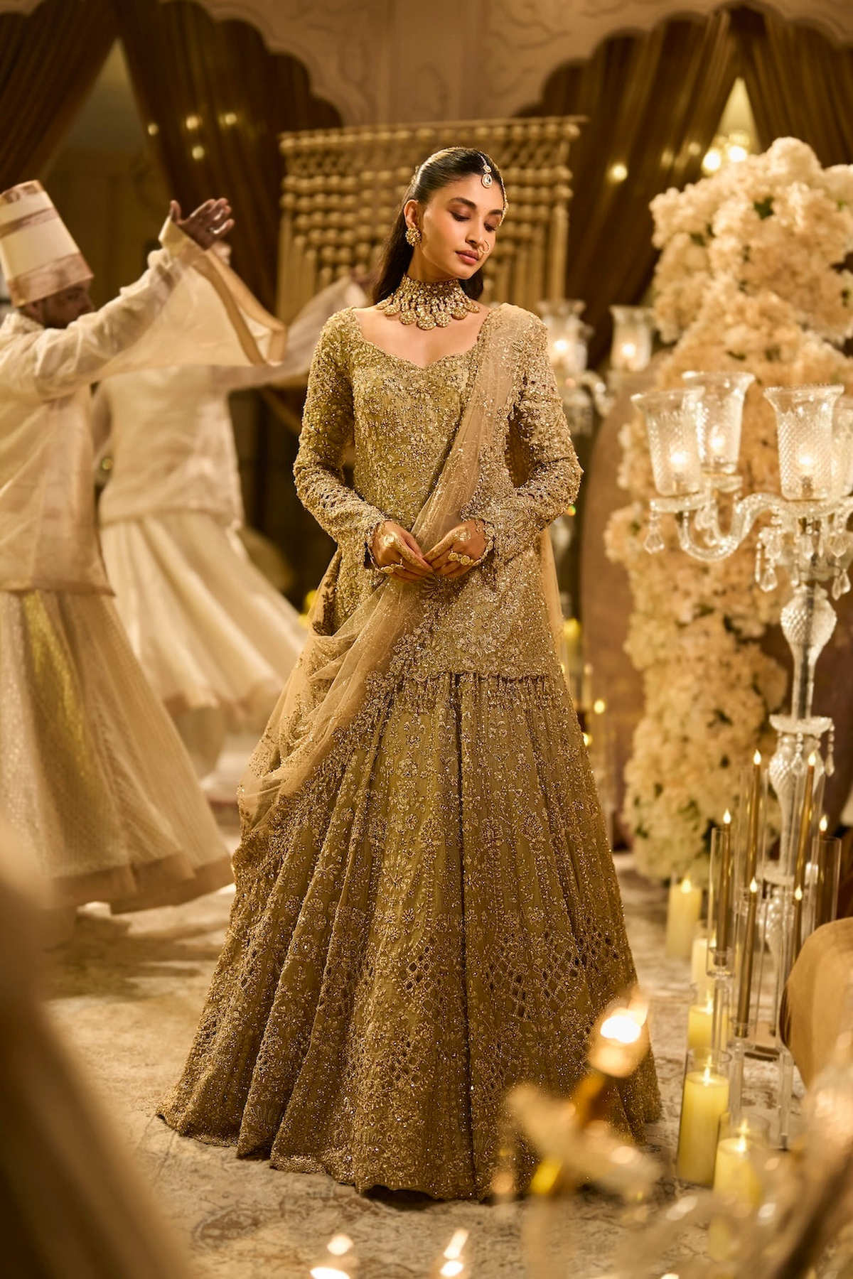 Sage Tissue Lehenga Set