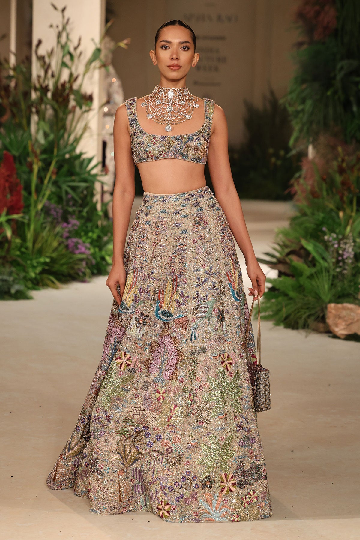 Dreamlight - Sandstone Tulle Lehenga - Ready To Ship