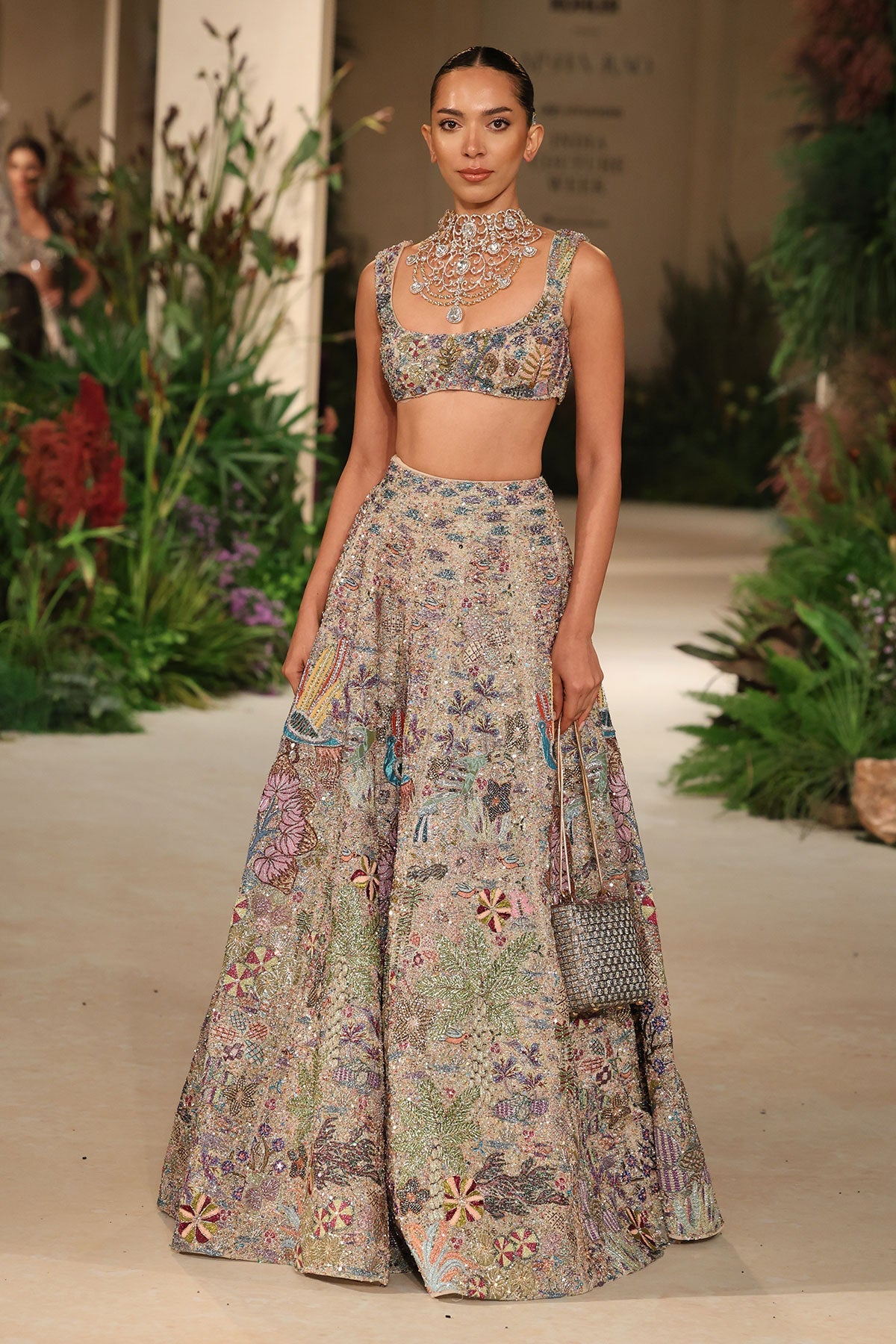 Dreamlight - Sandstone Tulle Lehenga - Ready To Ship