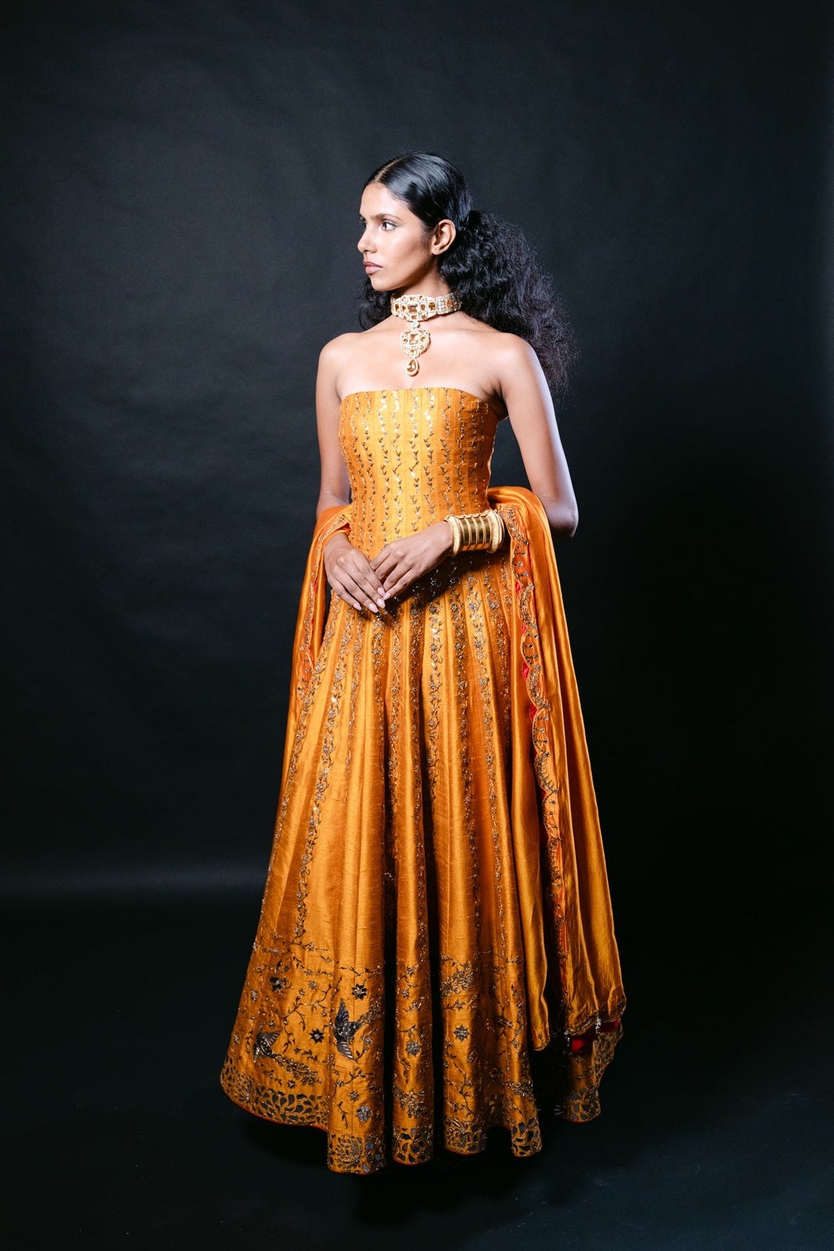 Sarso Off Shoulder Anarkali