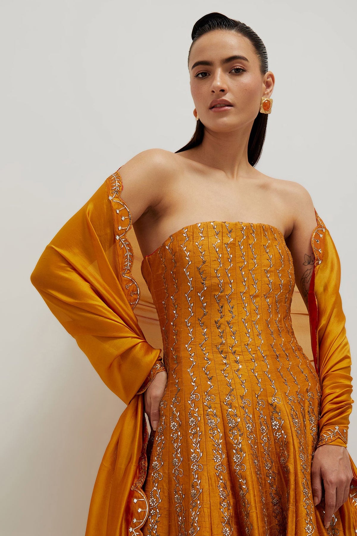 Sarso Off Shoulder Anarkali