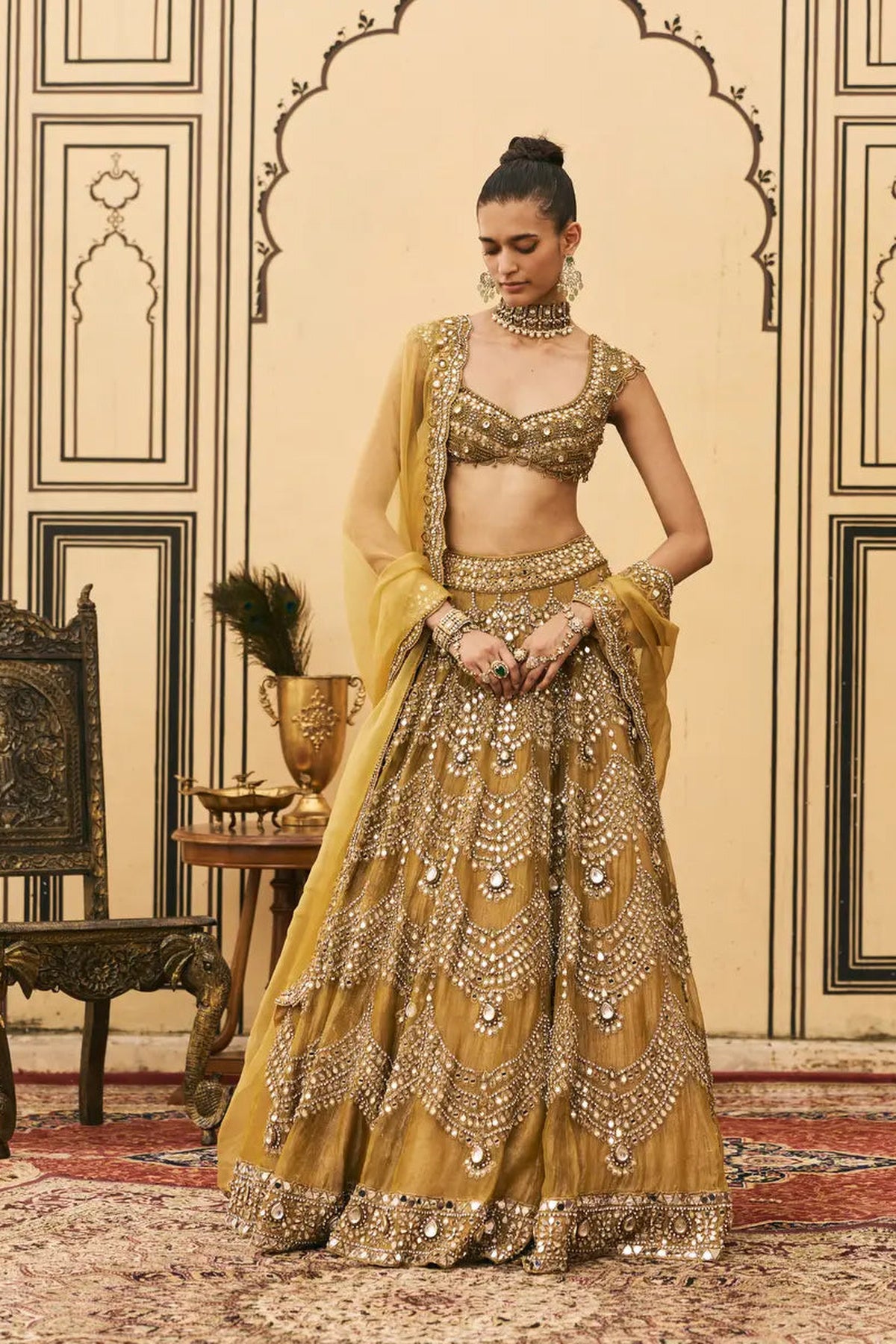 Sarson Tissue Lehenga Set