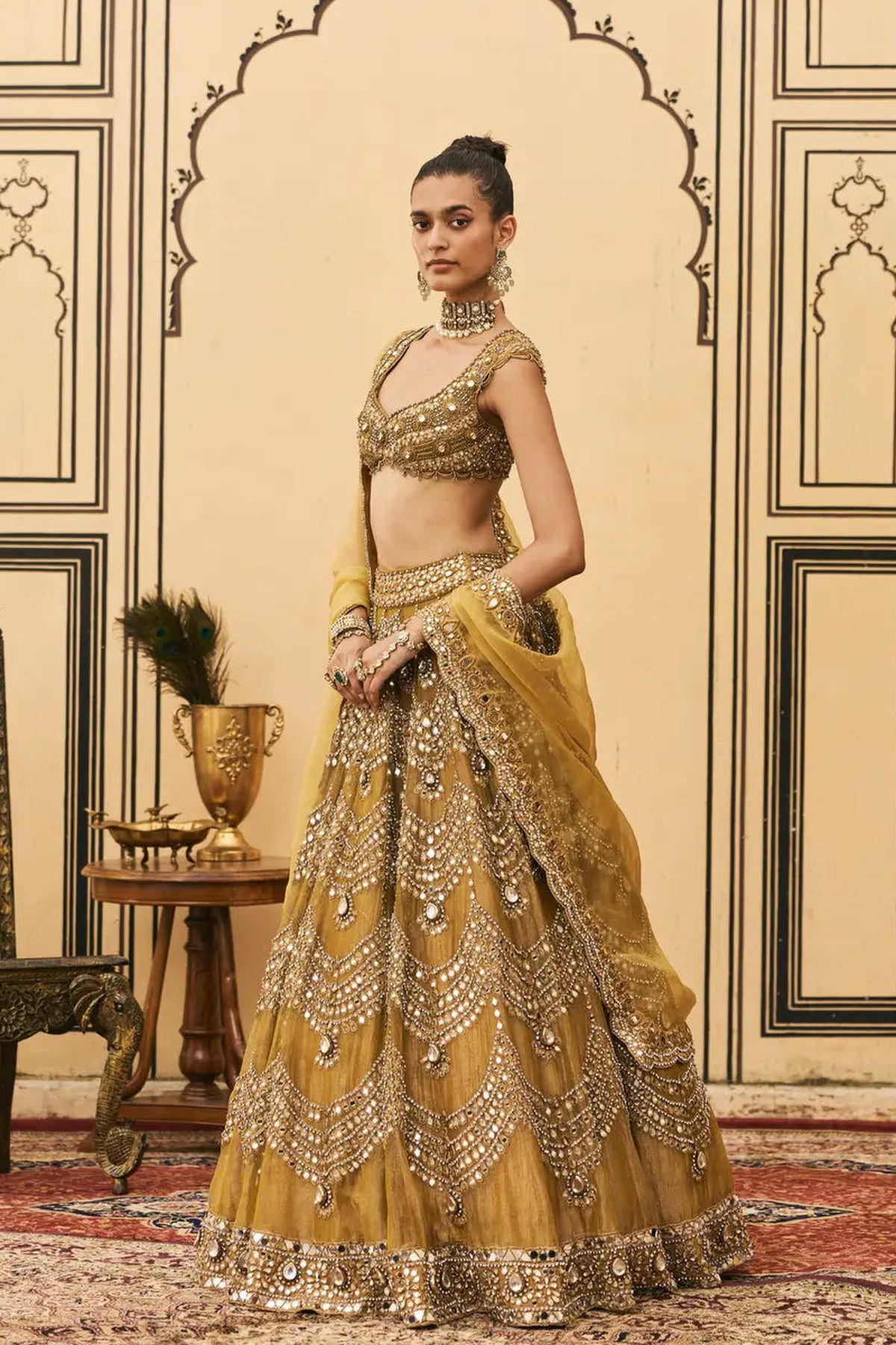 Sarson Tissue Lehenga Set