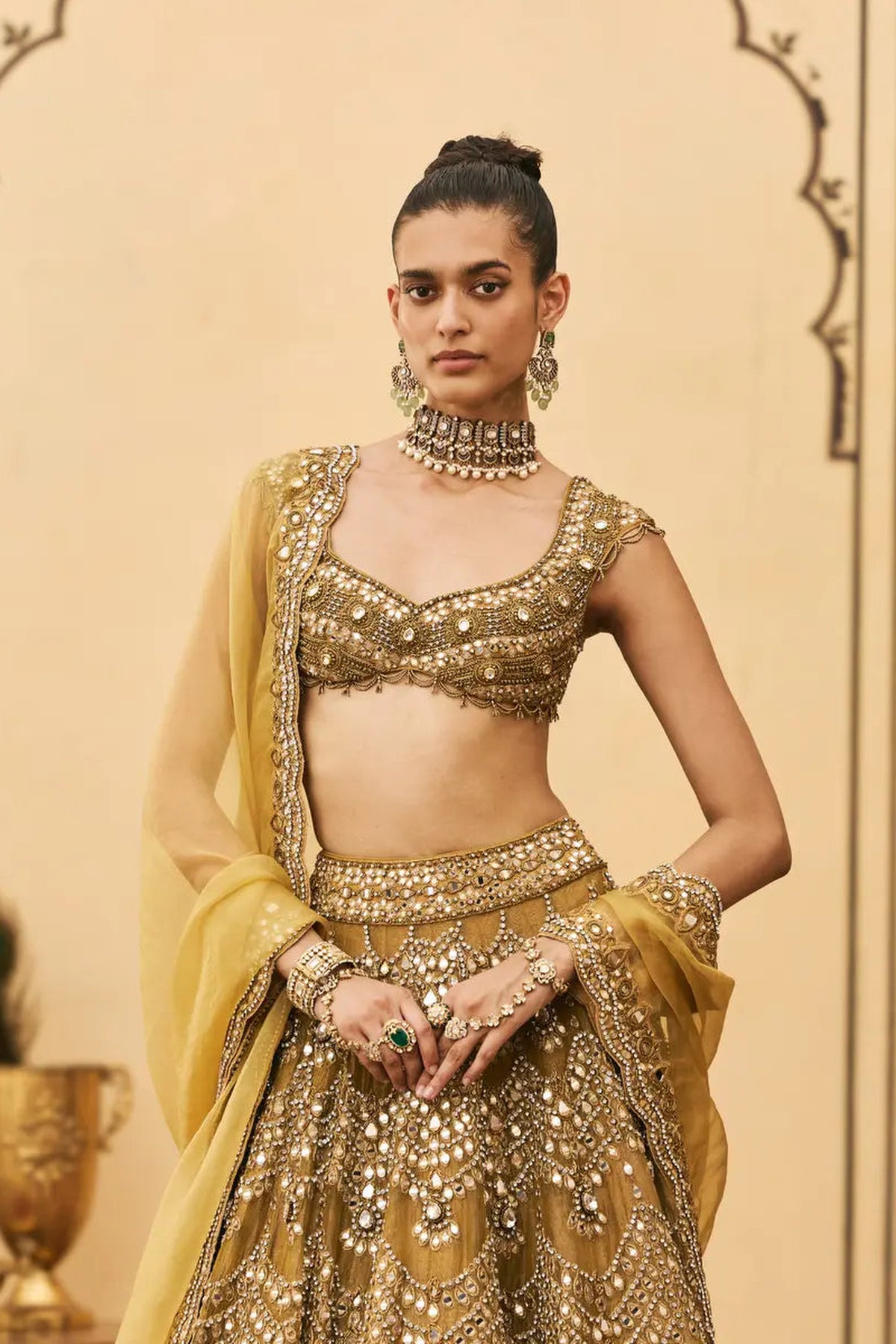 Sarson Tissue Lehenga Set