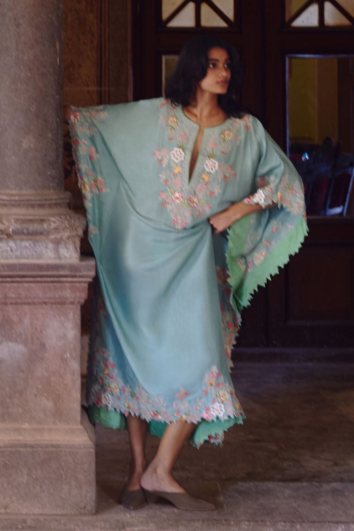 Sea Blue Utsa Kaftan Set