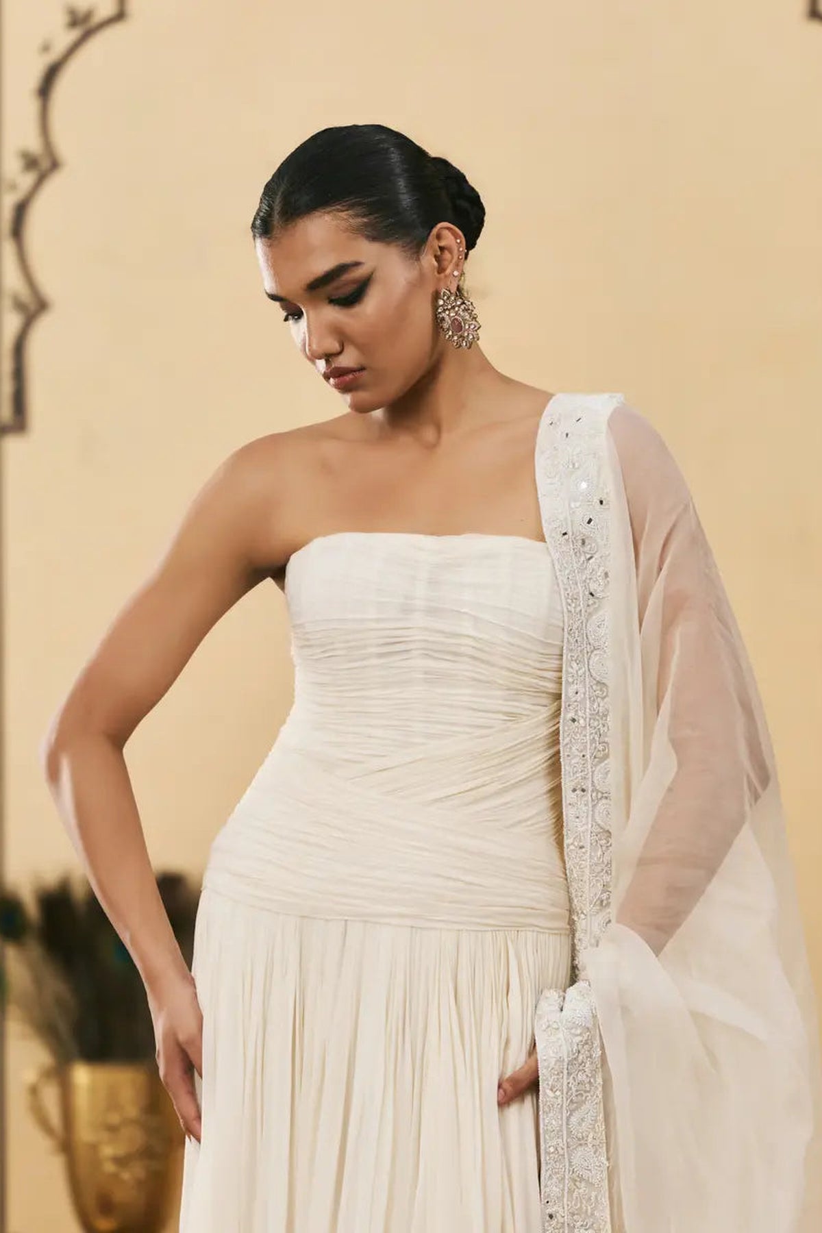 Sheer Georgette Gown Set