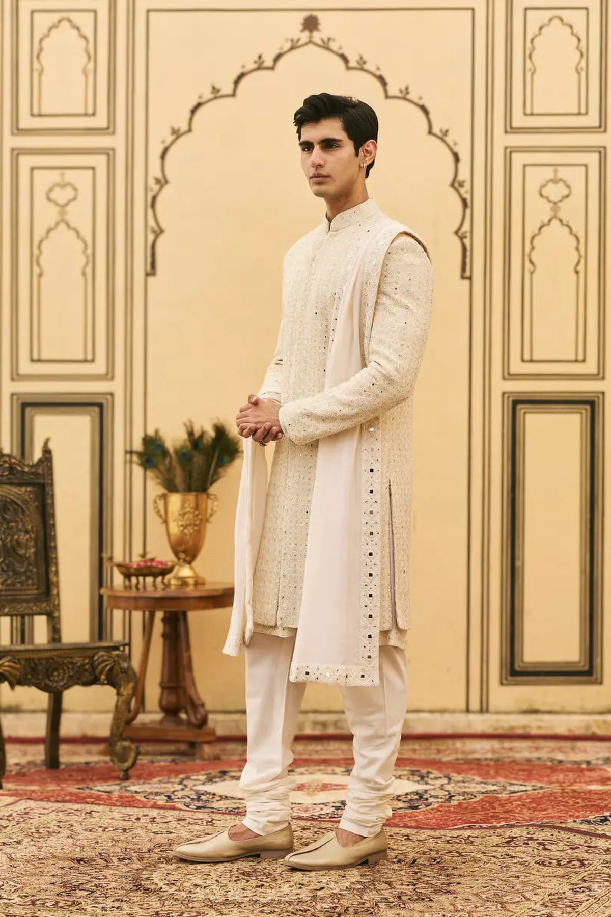 Sheetal Chikankari Sherwani Set