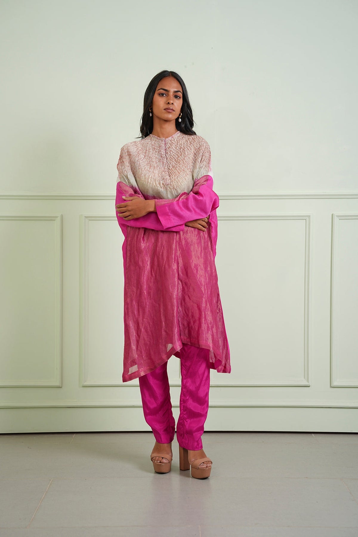 Shibori Tissue Short Kurta