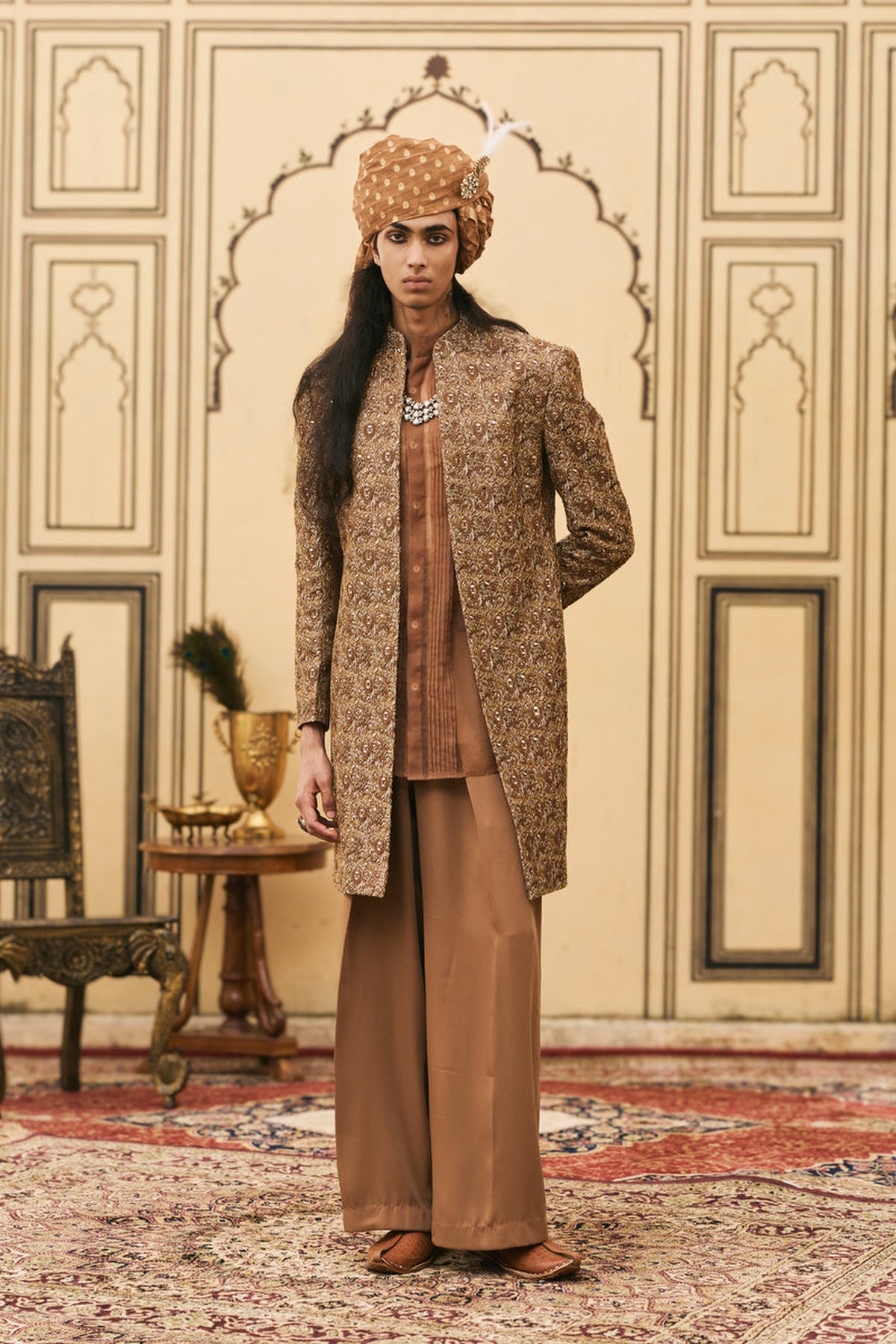 Shyam-Bhoora Banarasi Brocade Jacket Set