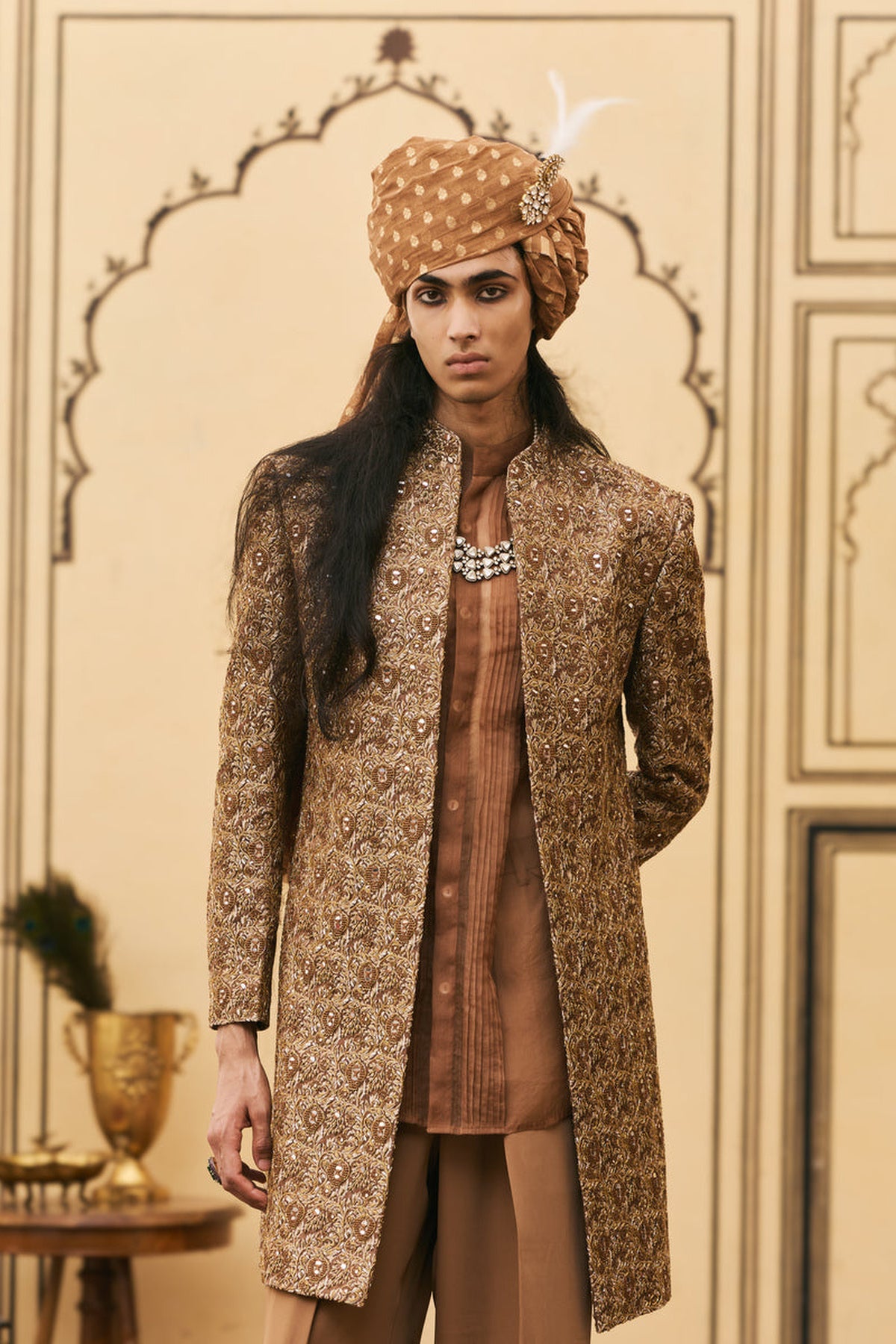 Shyam-Bhoora Banarasi Brocade Jacket Set