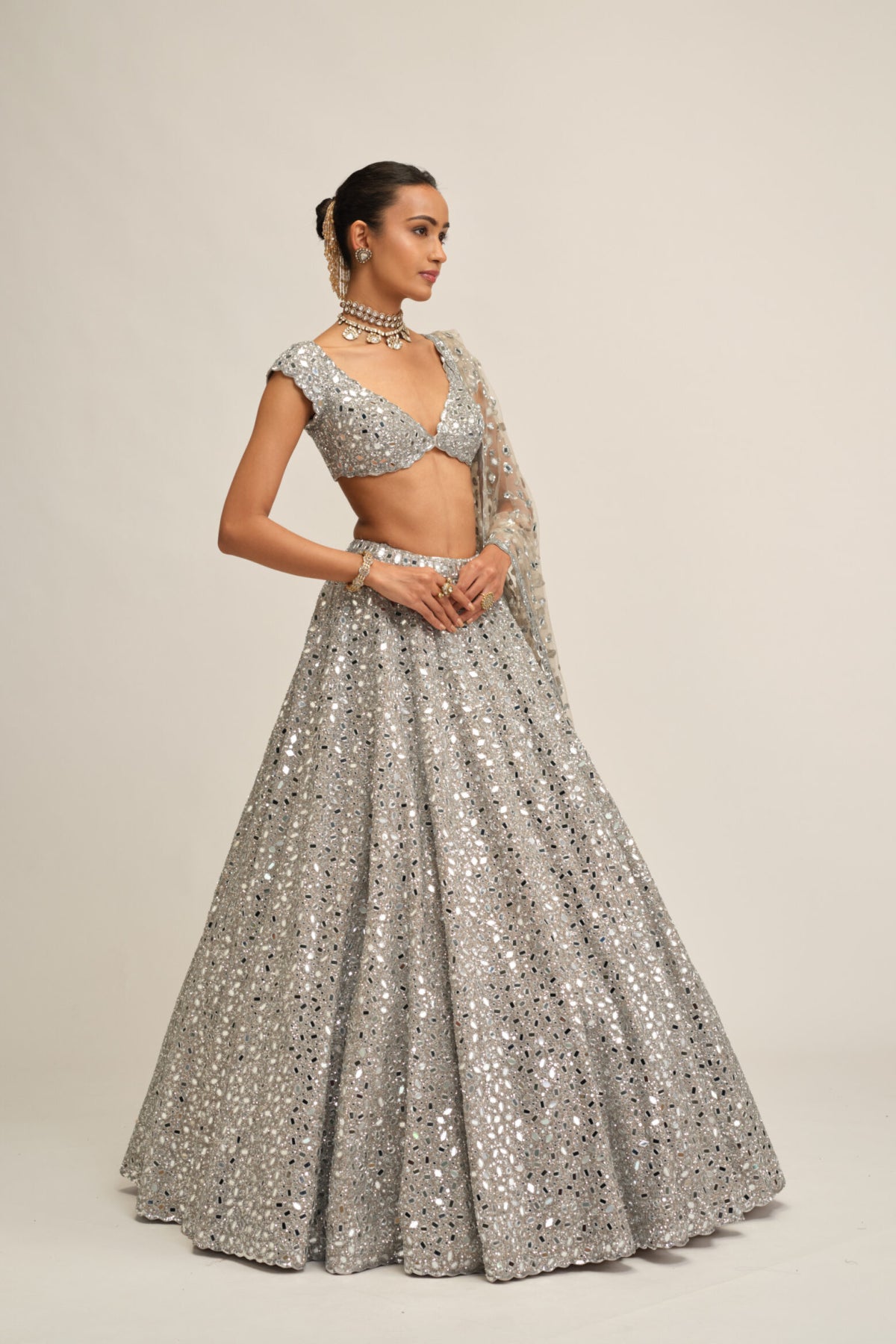 Silver Lehenga Set