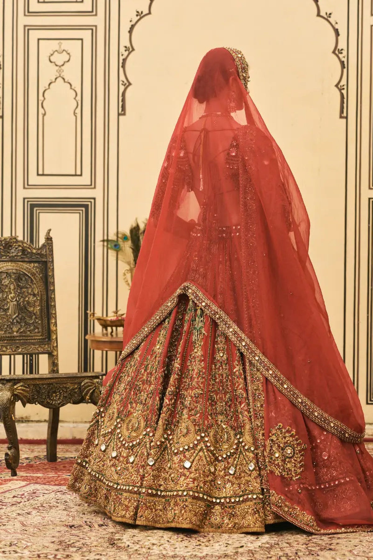 Sindoori Raw Silk Lehenga Set