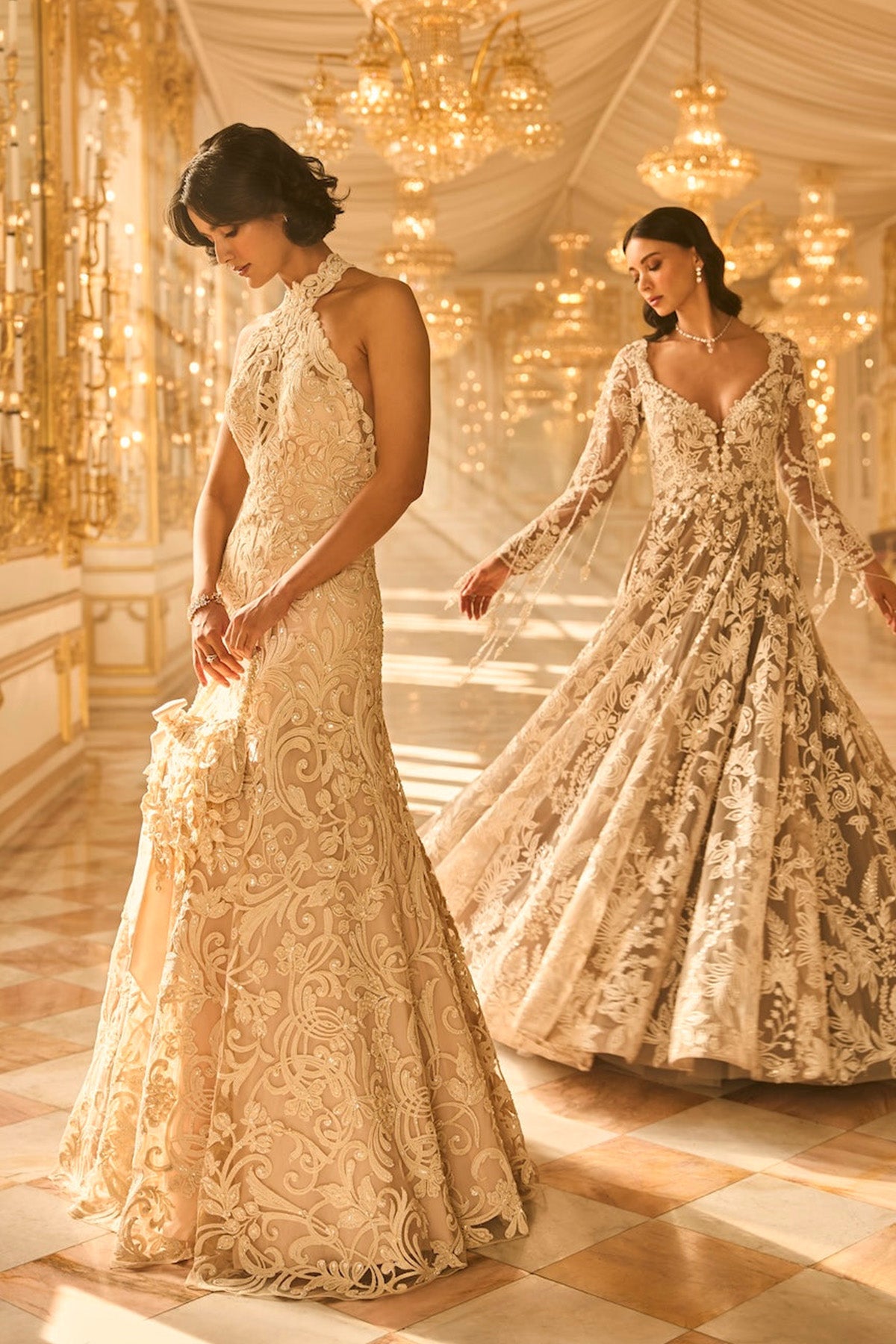 Slate Grey Floral Gown