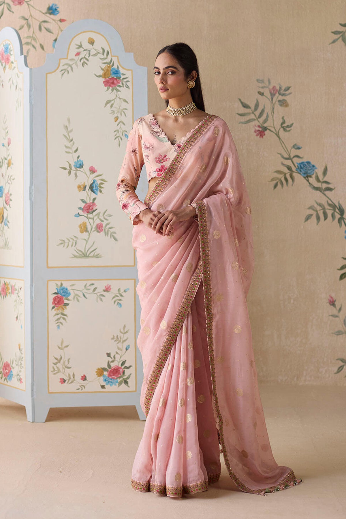 Soft Pink Organza Saree
