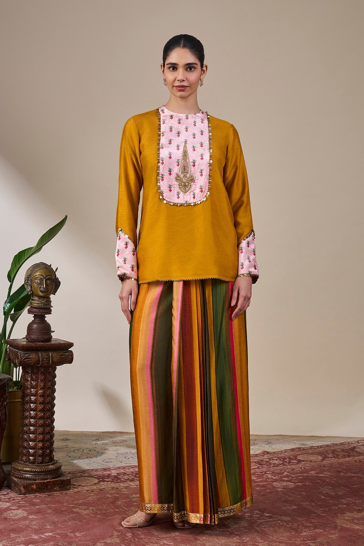 Spice Stripes Veshti Set