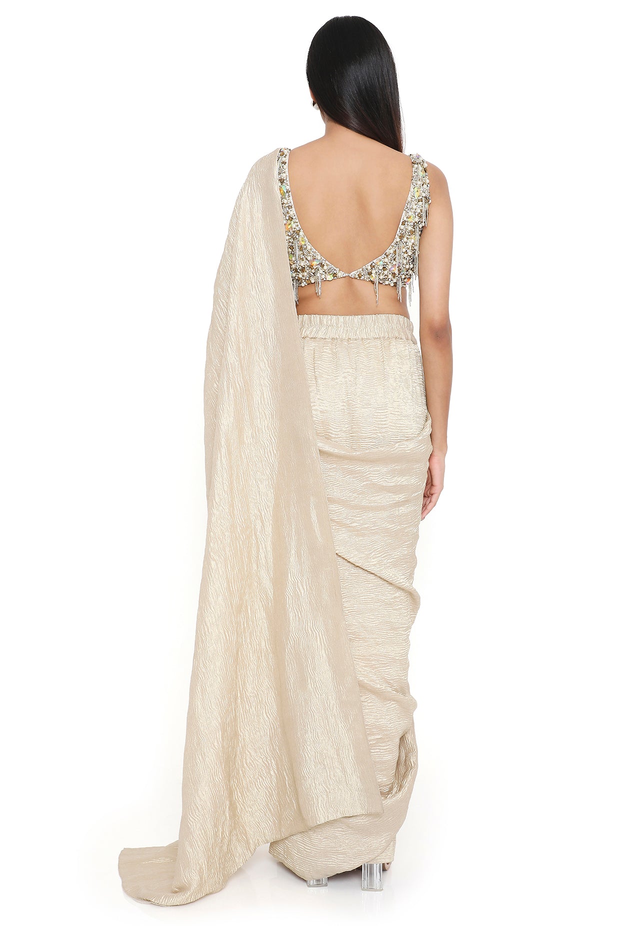 Starla Off White Embroidered Choli With Saree