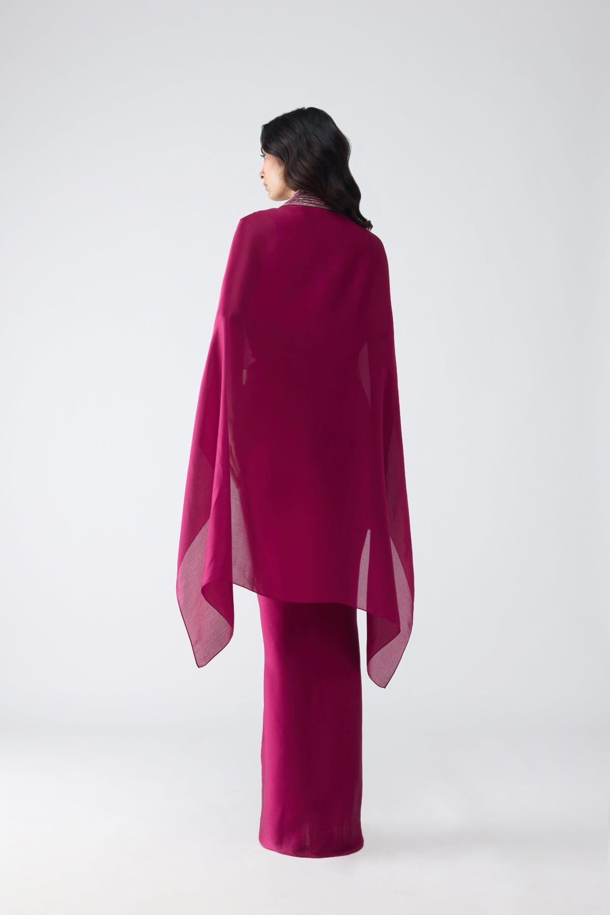 Structured Banarsi Cape Set - Ready To Ship