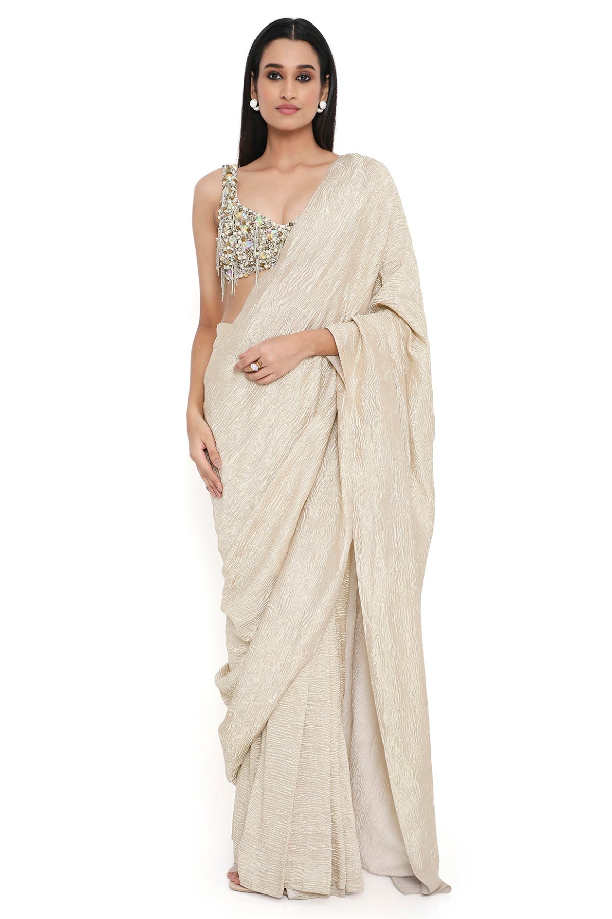 Starla Off White Embroidered Choli With Saree