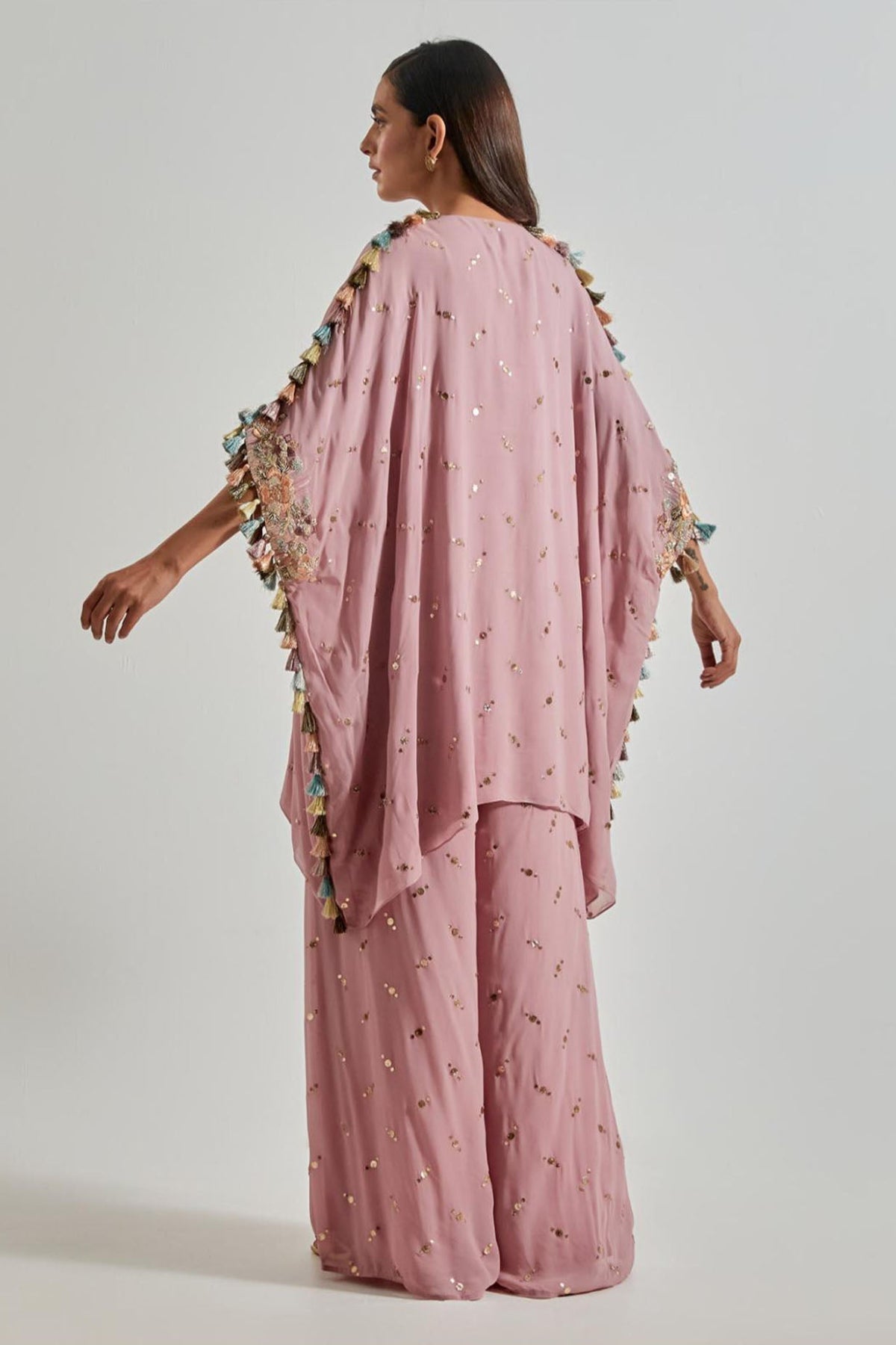 Lilac Kaftan with Mukaish Palazzo