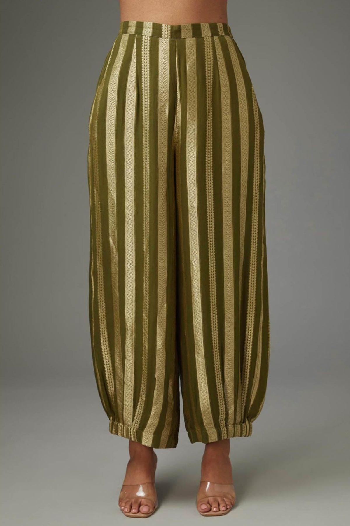 Olive Green Embroidered Kurta And Pant