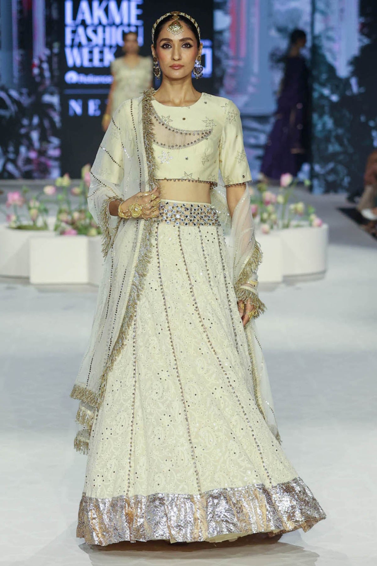 Khadija Beige Choli With Lehenga And Dupatta