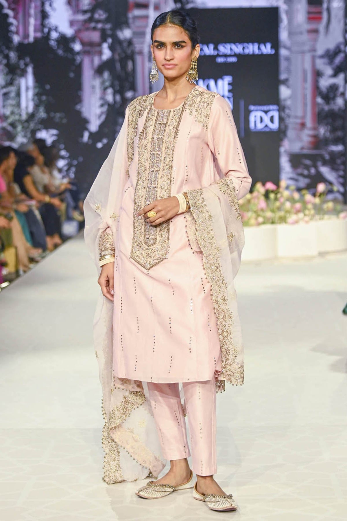 Ruksaan Blush Pink Embroidered Kurta And Pant With Embroidered Dupatta